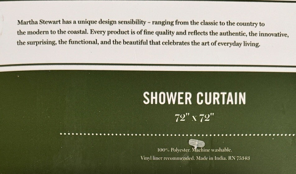 Martha Stewart Embroidered Holiday Bear Santa Heavy Fabric Shower Curtain 72x72 - Trendiez U ♥