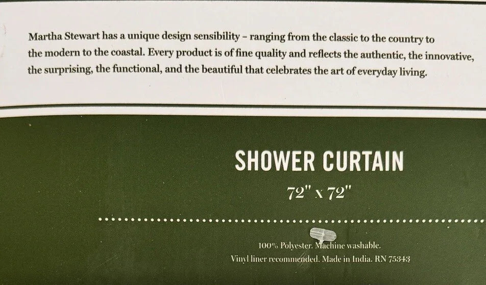 Martha Stewart Embroidered Holiday Bear Santa Heavy Fabric Shower Curtain 72x72 - Trendiez U ♥