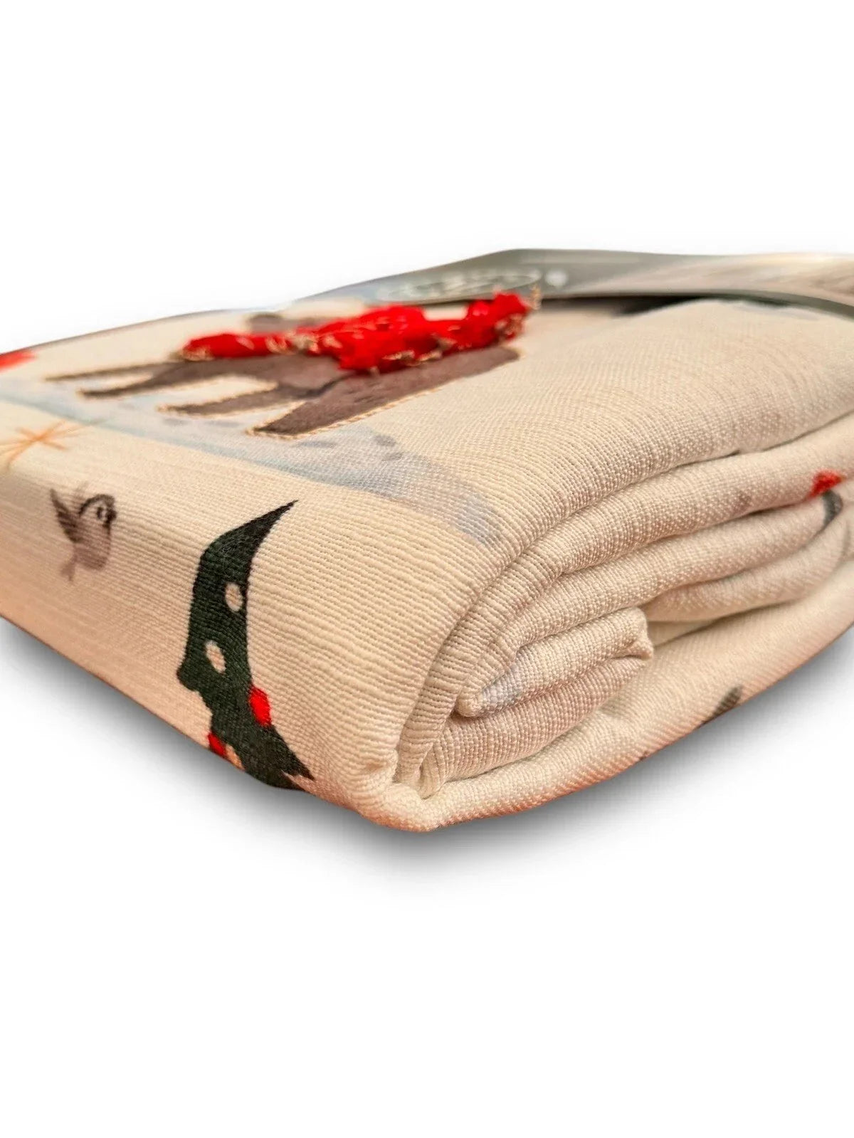 Martha Stewart Embroidered Holiday Bear Santa Heavy Fabric Shower Curtain 72x72 - Trendiez U ♥