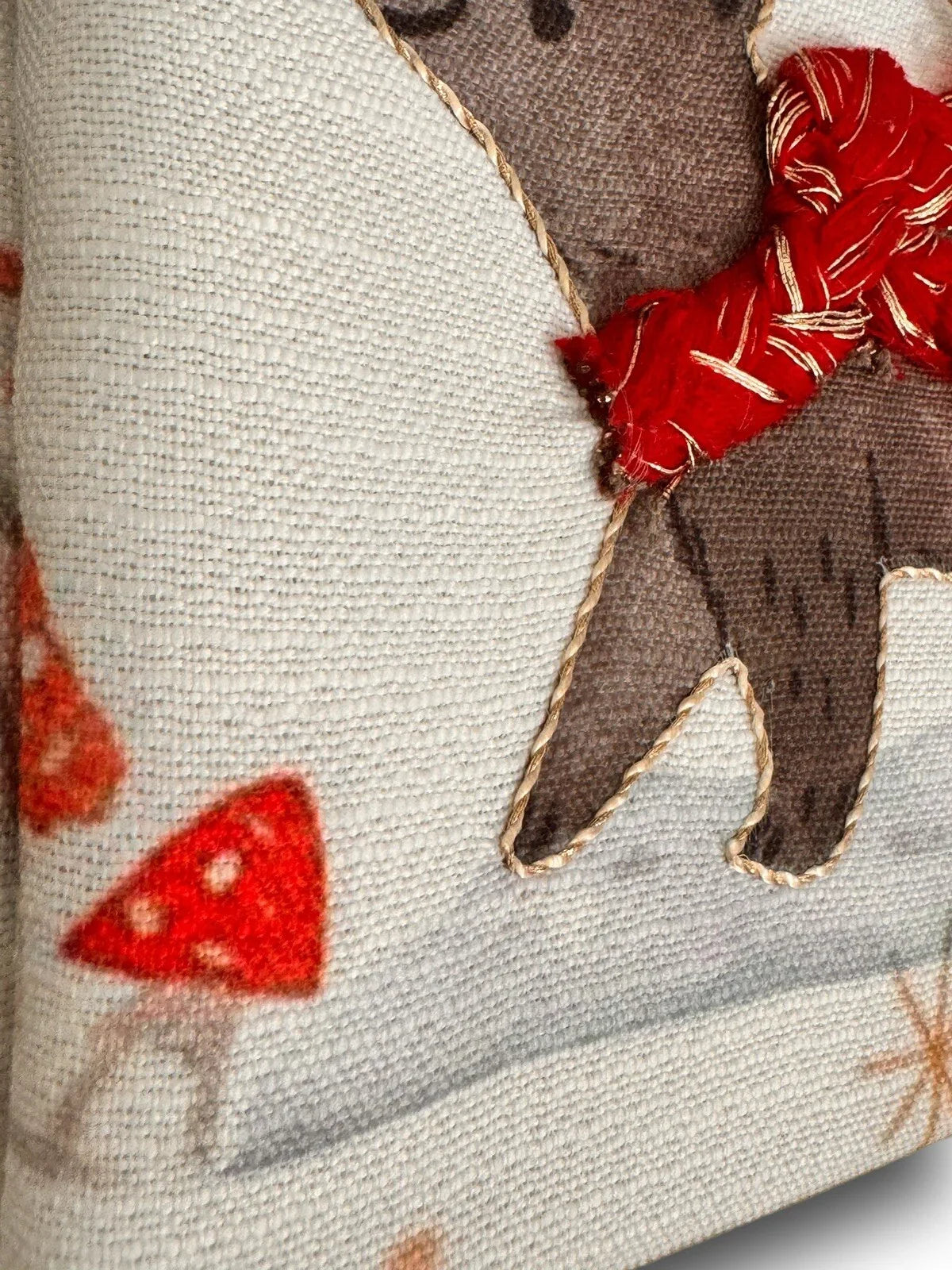 Martha Stewart Embroidered Holiday Bear Santa Heavy Fabric Shower Curtain 72x72 - Trendiez U ♥