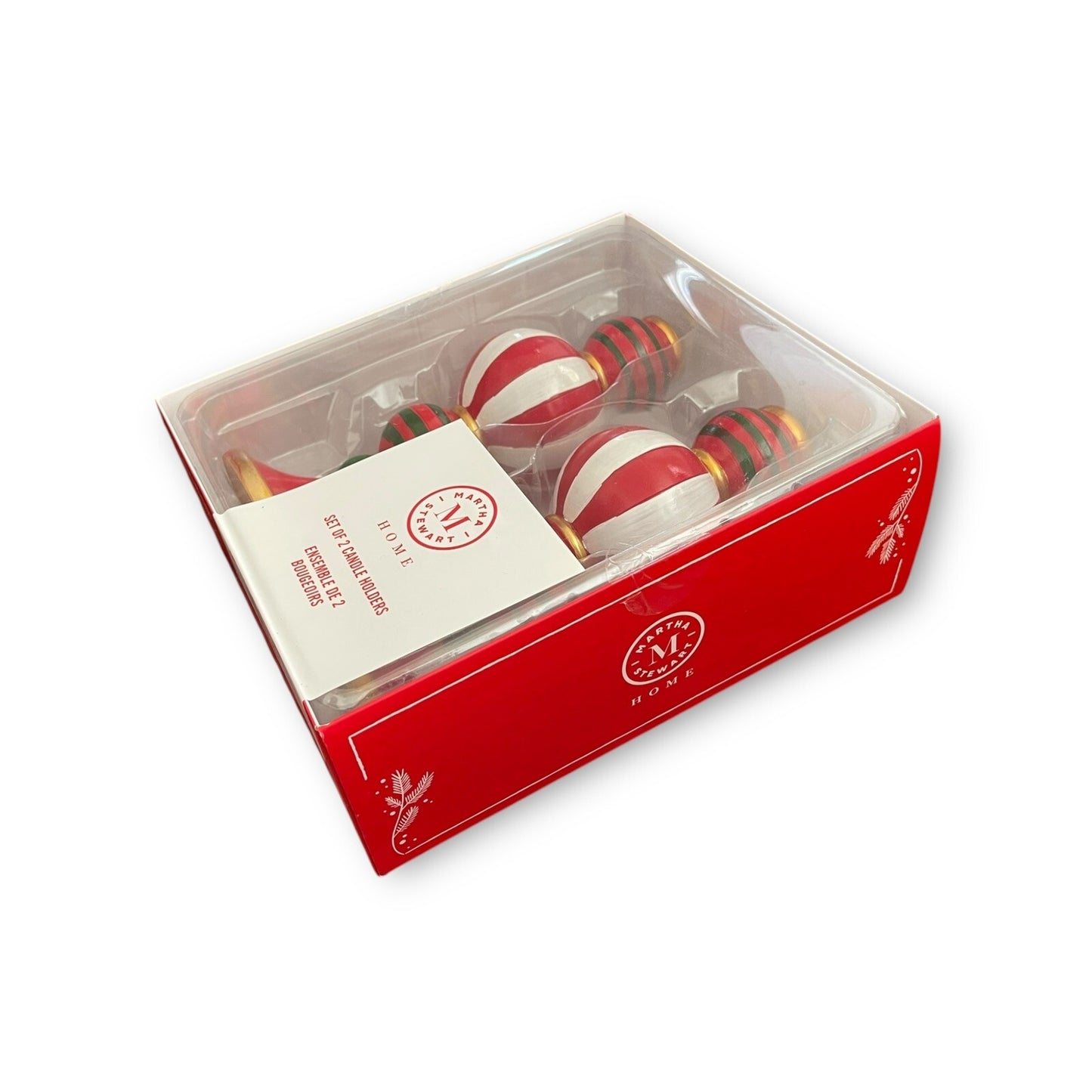 Martha Stewart Holiday Candle Holders – Hand-Painted Set of 2 - Trendiez U ♥