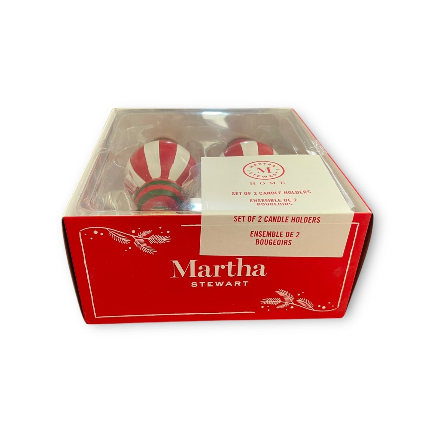 Martha Stewart Holiday Candle Holders – Hand-Painted Set of 2 - Trendiez U ♥