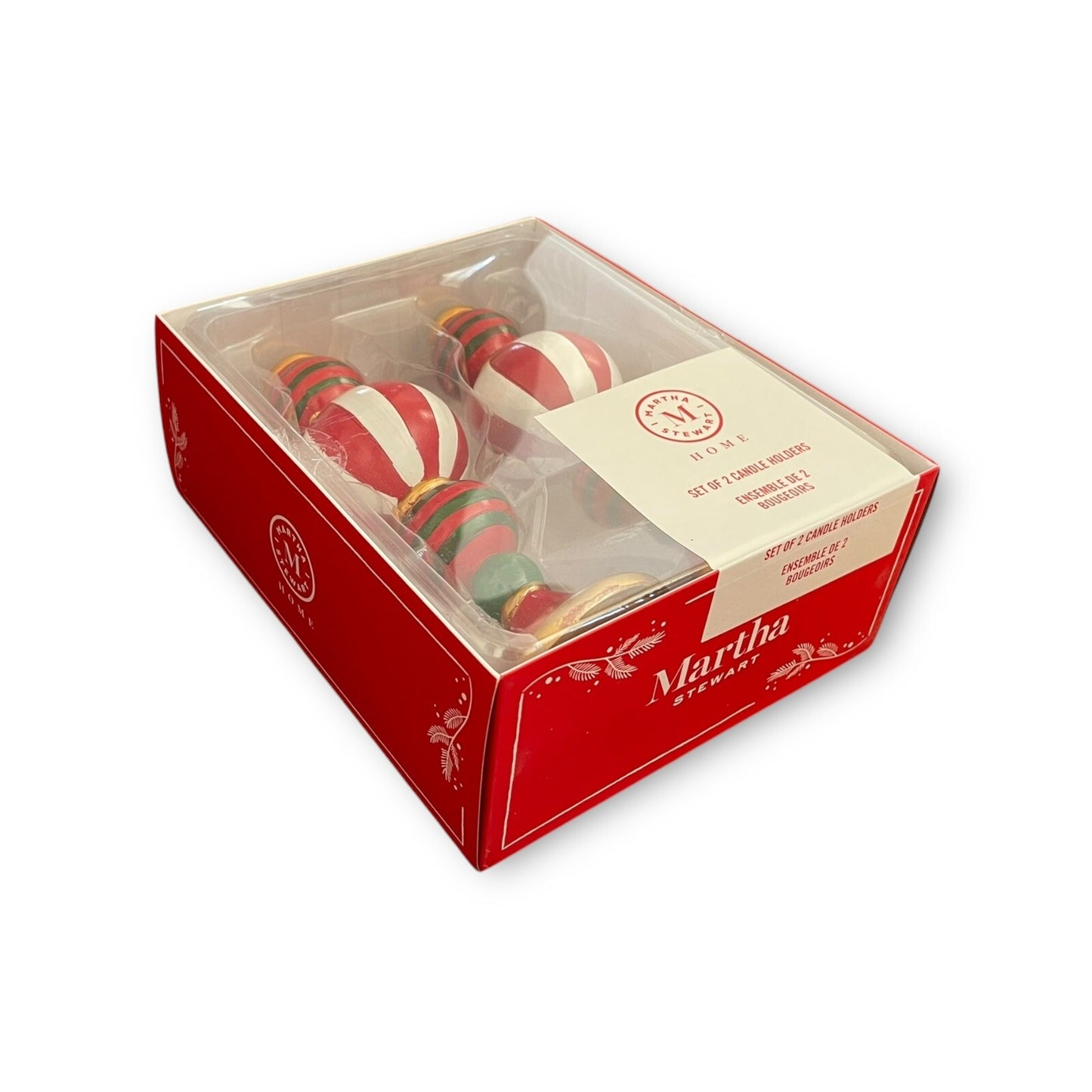 Martha Stewart Holiday Candle Holders – Hand-Painted Set of 2 - Trendiez U ♥