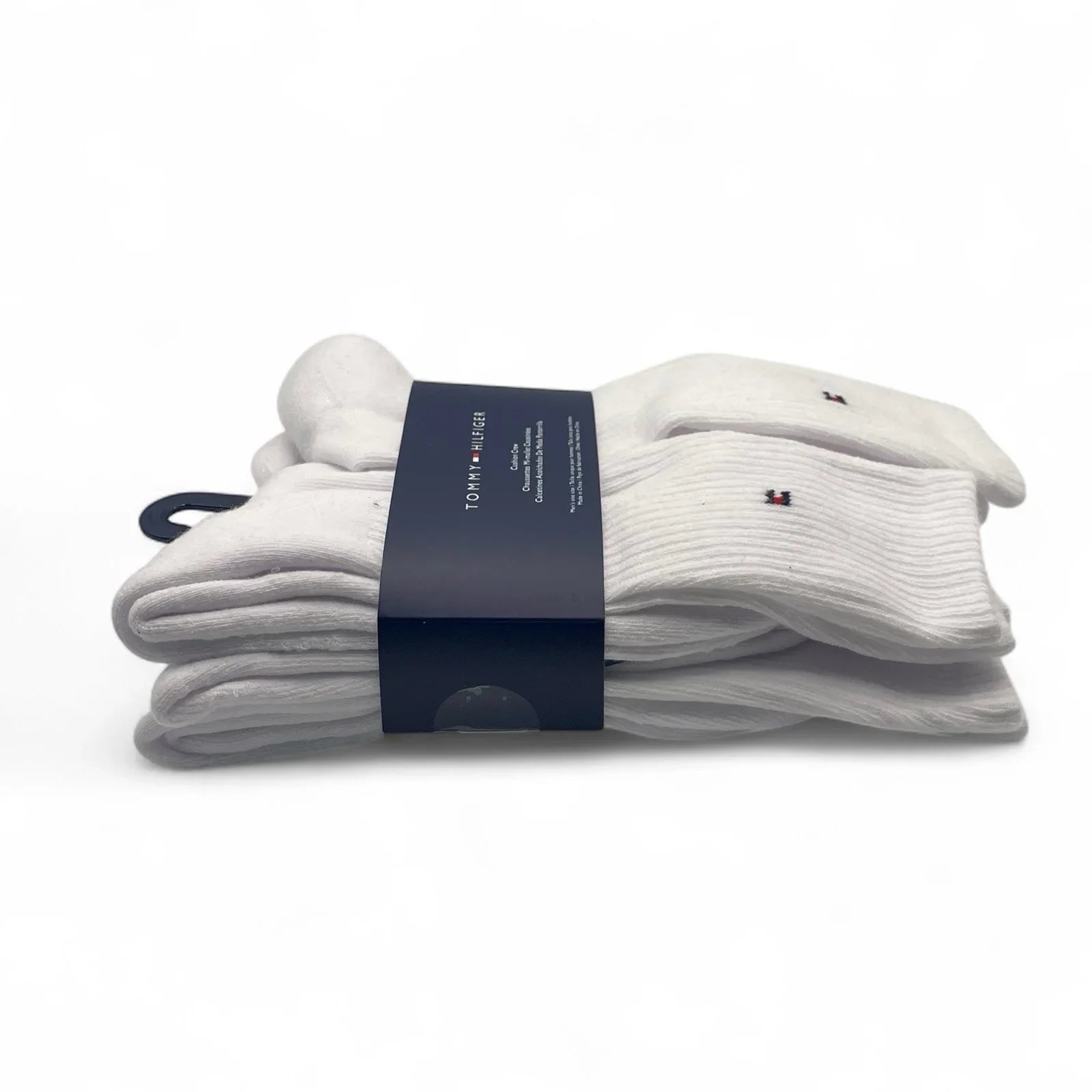 MENS' TOMMY HILFIGER CUSHION CREW SOCKS SOLID WHITE 5 PAIRS - Trendiez U ♥