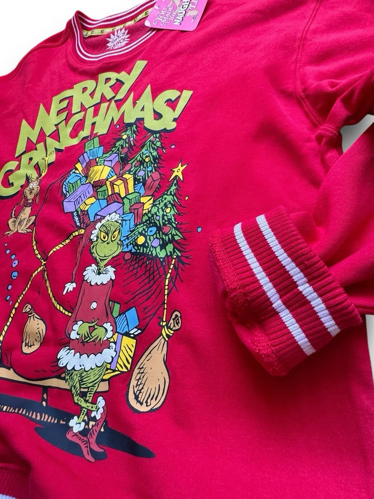 Merry Grinchmas Ugly Sweater Unisex Sweatshirt Grinch Red Soft Cozy Christmas XL - Trendiez U ♥