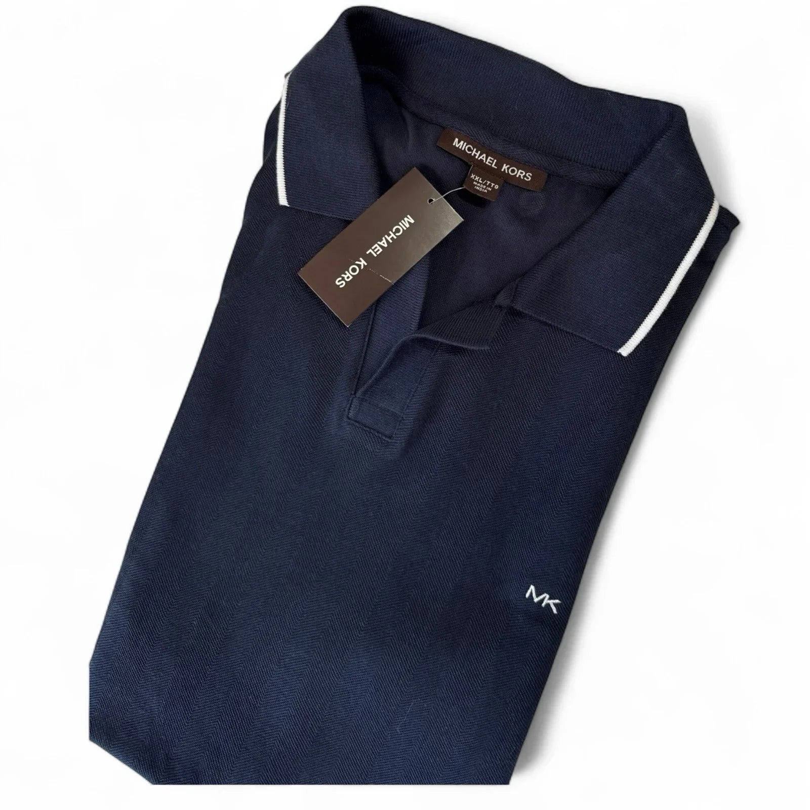 Michael Kors Men’s Polo Shirt – Navy Blue Short Sleeve - Trendiez U ♥