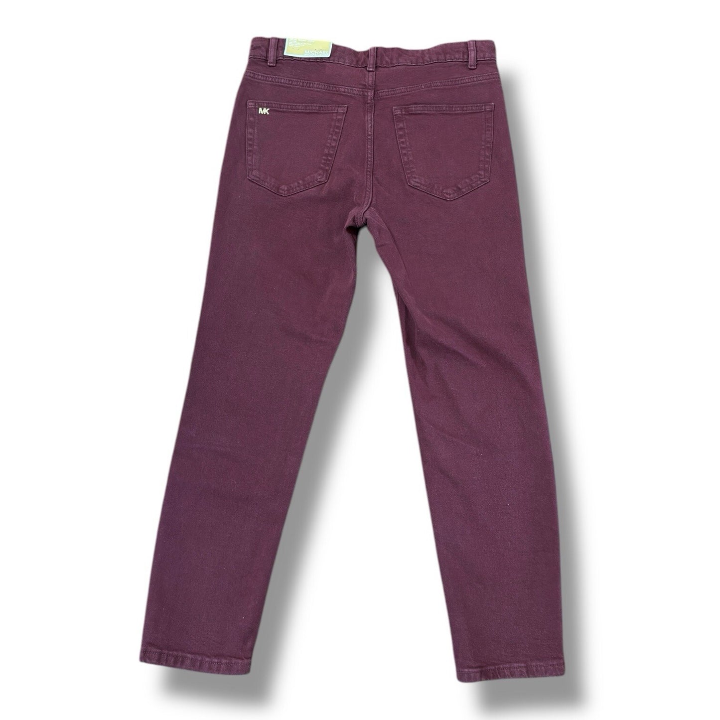Michael Kors Women’s Selma Skinny Ankle Jeans – High-Rise Slim Fit, Red Burgundy, Size 6 - Trendiez U ♥