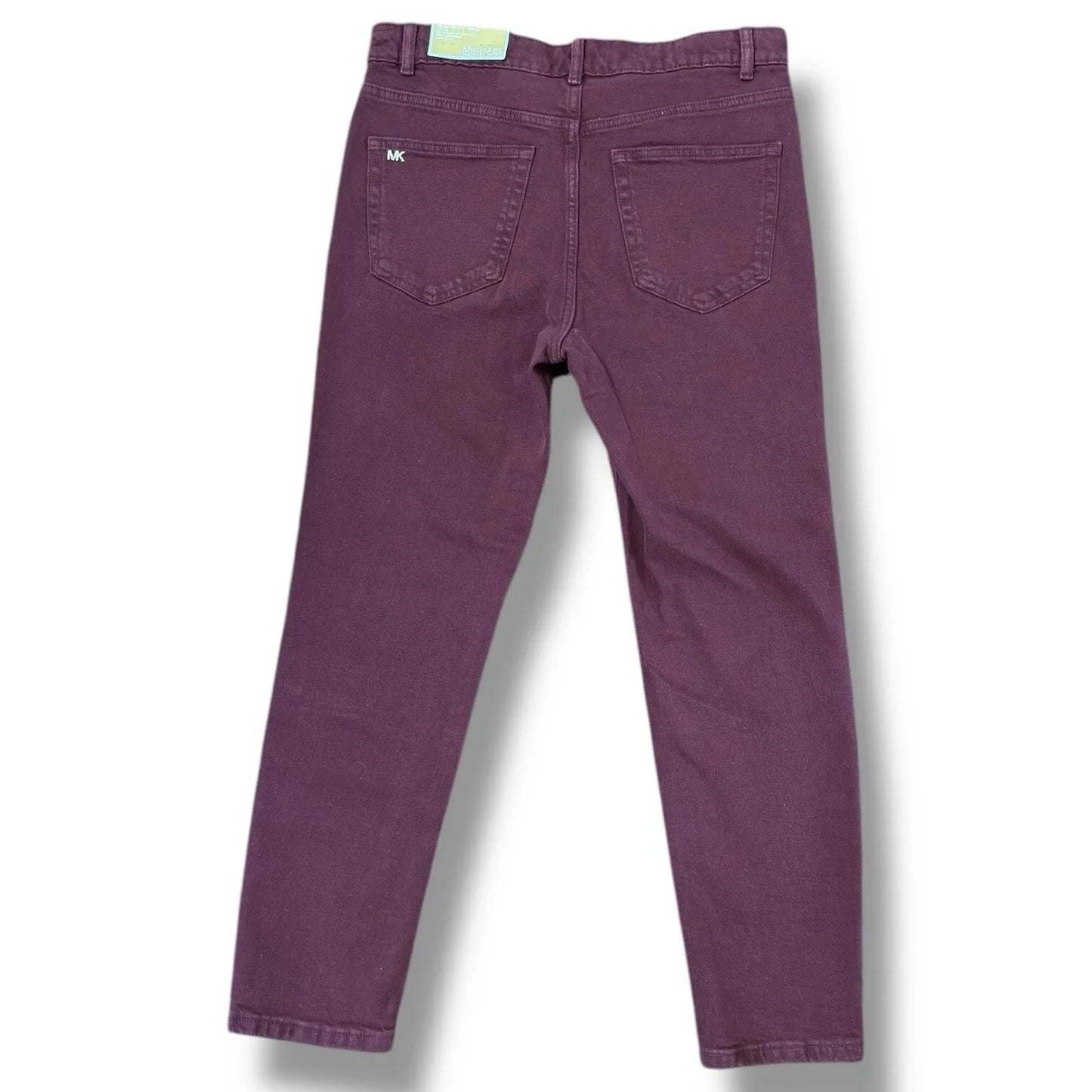 Michael Kors Women’s Selma Skinny Ankle Jeans – High-Rise Slim Fit, Red Burgundy, Size 6 - Trendiez U ♥