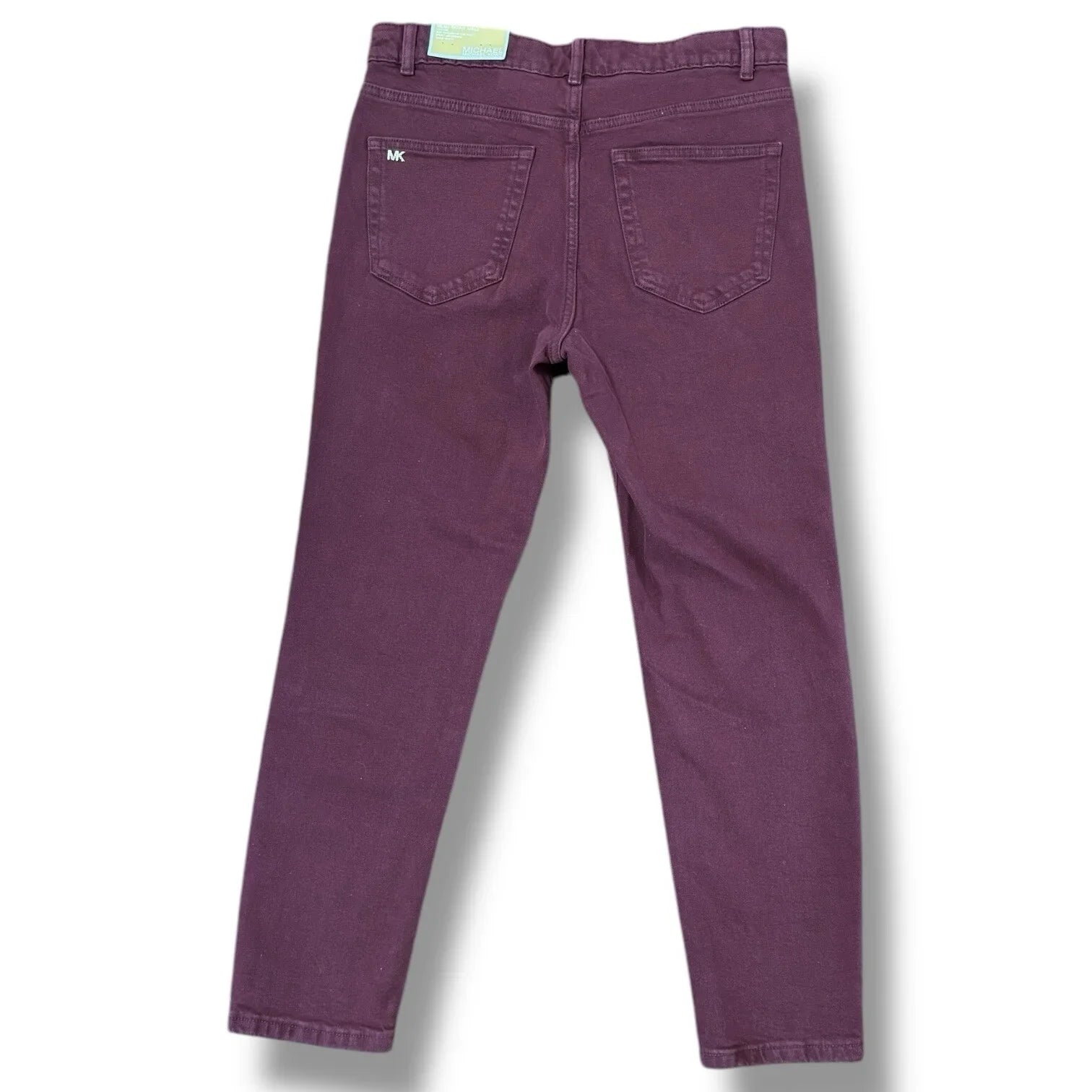 Michael Kors Women’s Selma Skinny Ankle Jeans – High-Rise Slim Fit, Red Burgundy, Size 6 - Trendiez U ♥