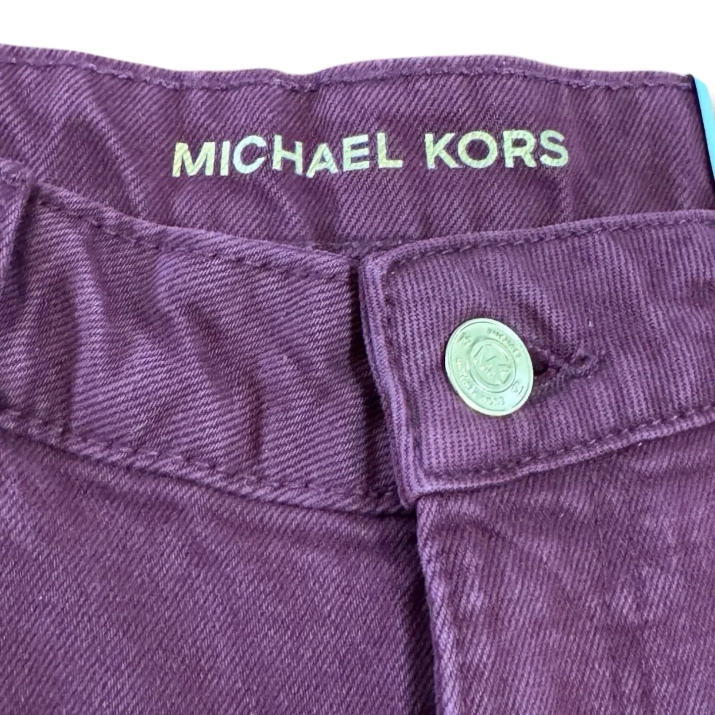 Michael Kors Women’s Selma Skinny Ankle Jeans – High-Rise Slim Fit, Red Burgundy, Size 6 - Trendiez U ♥