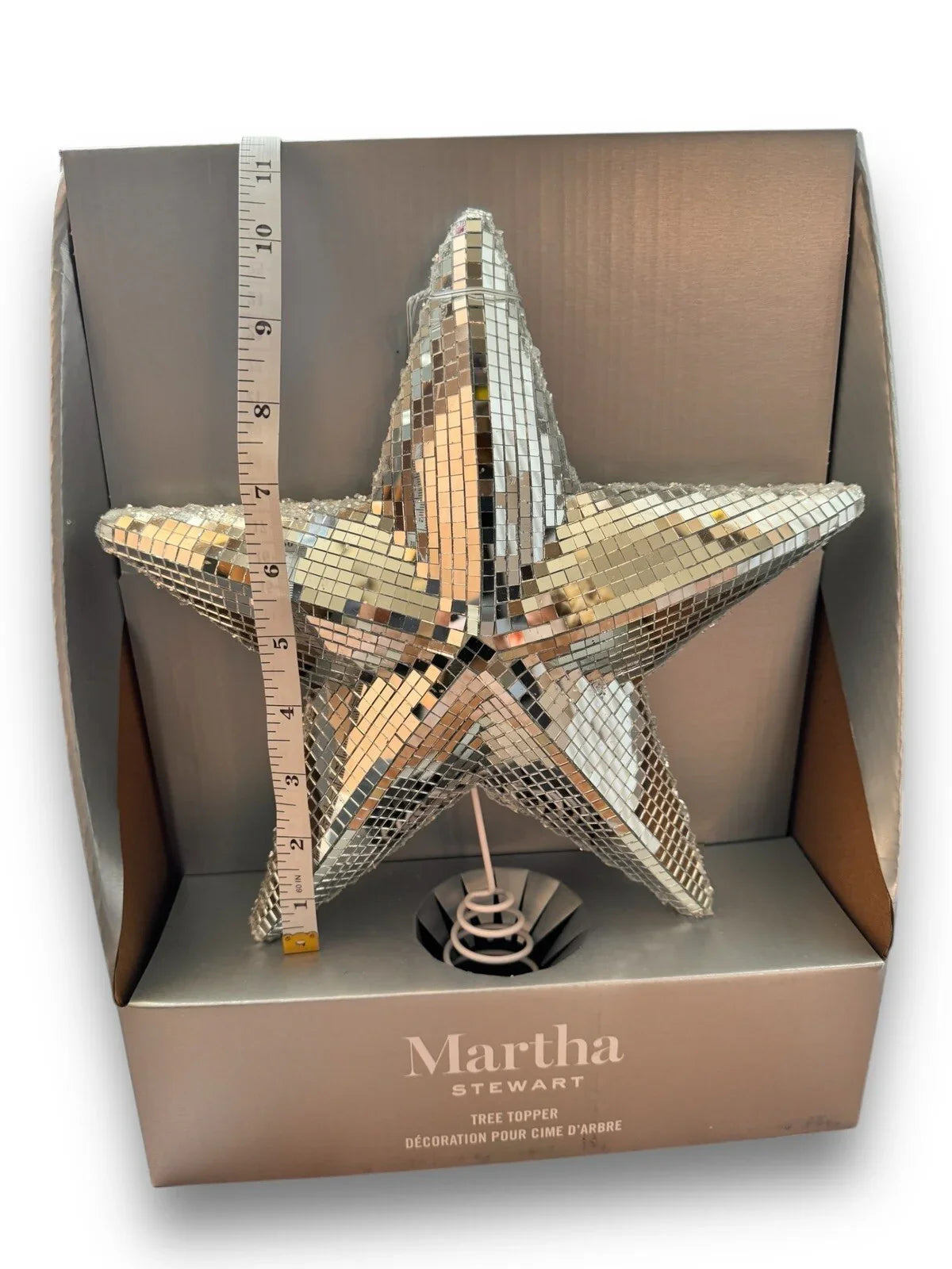 Mirrored Star Christmas Tree Topper Silver Reflective Holiday Martha Stewart - Trendiez U ♥