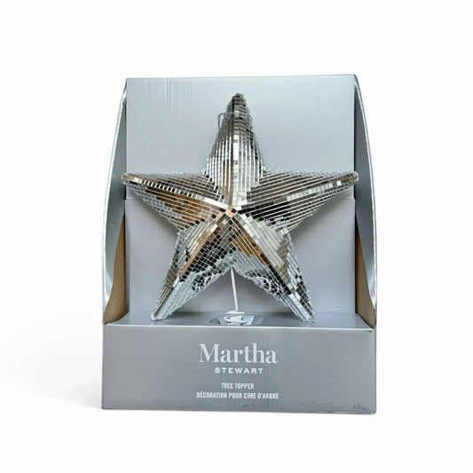 Mirrored Star Christmas Tree Topper Silver Reflective Holiday Martha Stewart - Trendiez U ♥