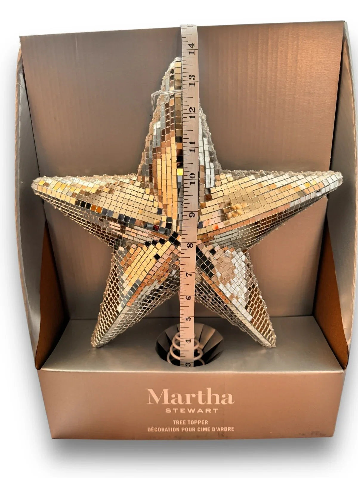 Mirrored Star Christmas Tree Topper Silver Reflective Holiday Martha Stewart - Trendiez U ♥