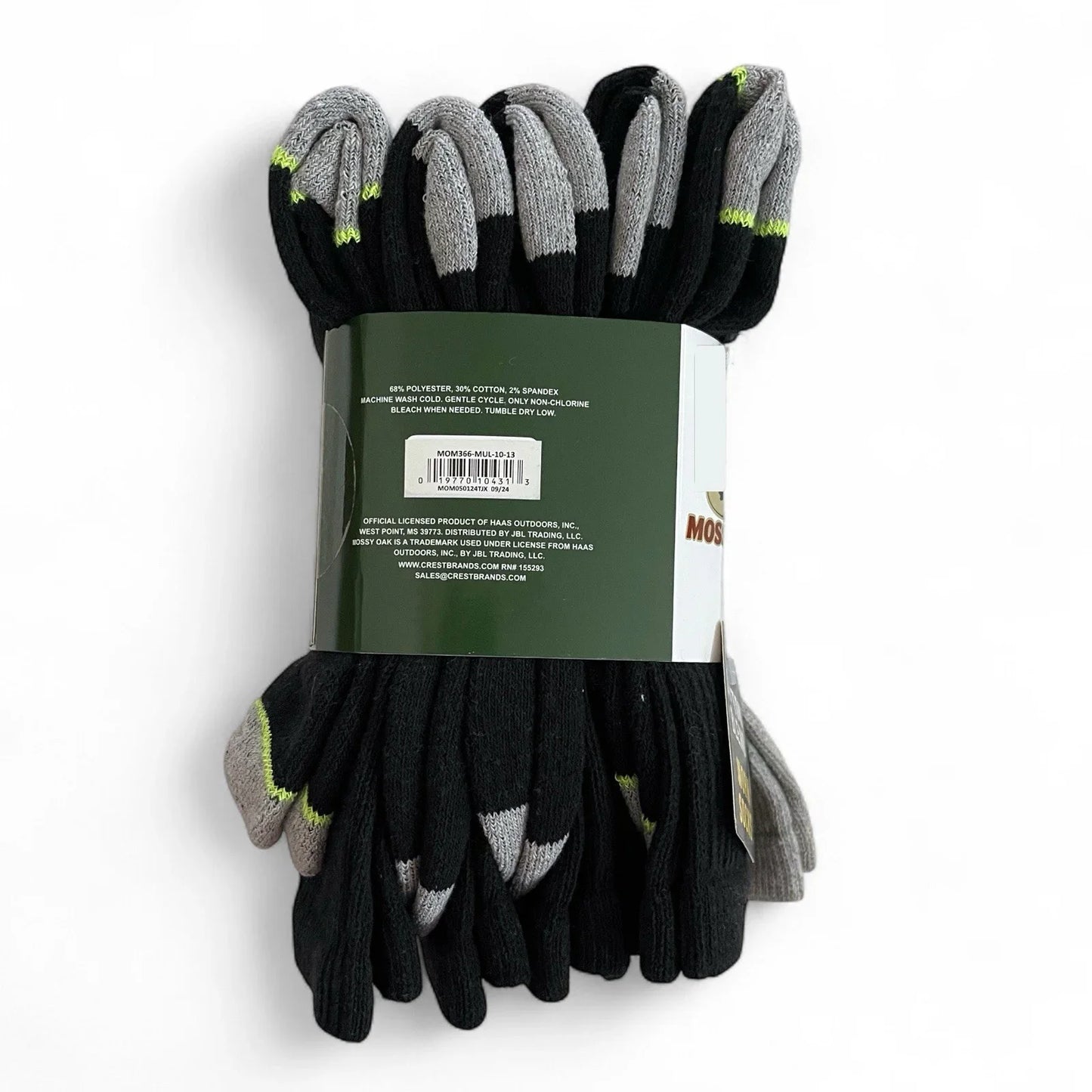 Mossy Oak Men’s Work Crew Socks – 10 Pairs Cushioned Gray/Black - Trendiez U ♥