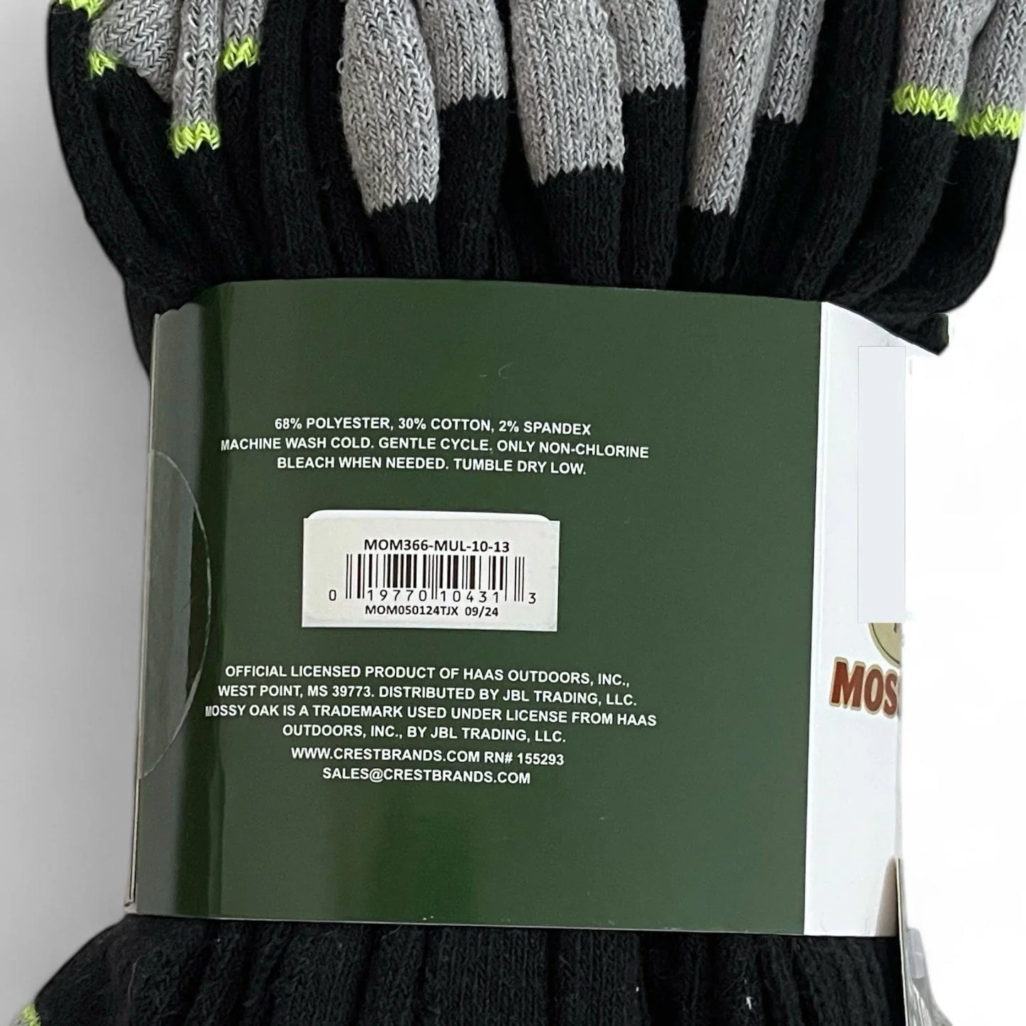 Mossy Oak Men’s Work Crew Socks – 10 Pairs Cushioned Gray/Black - Trendiez U ♥