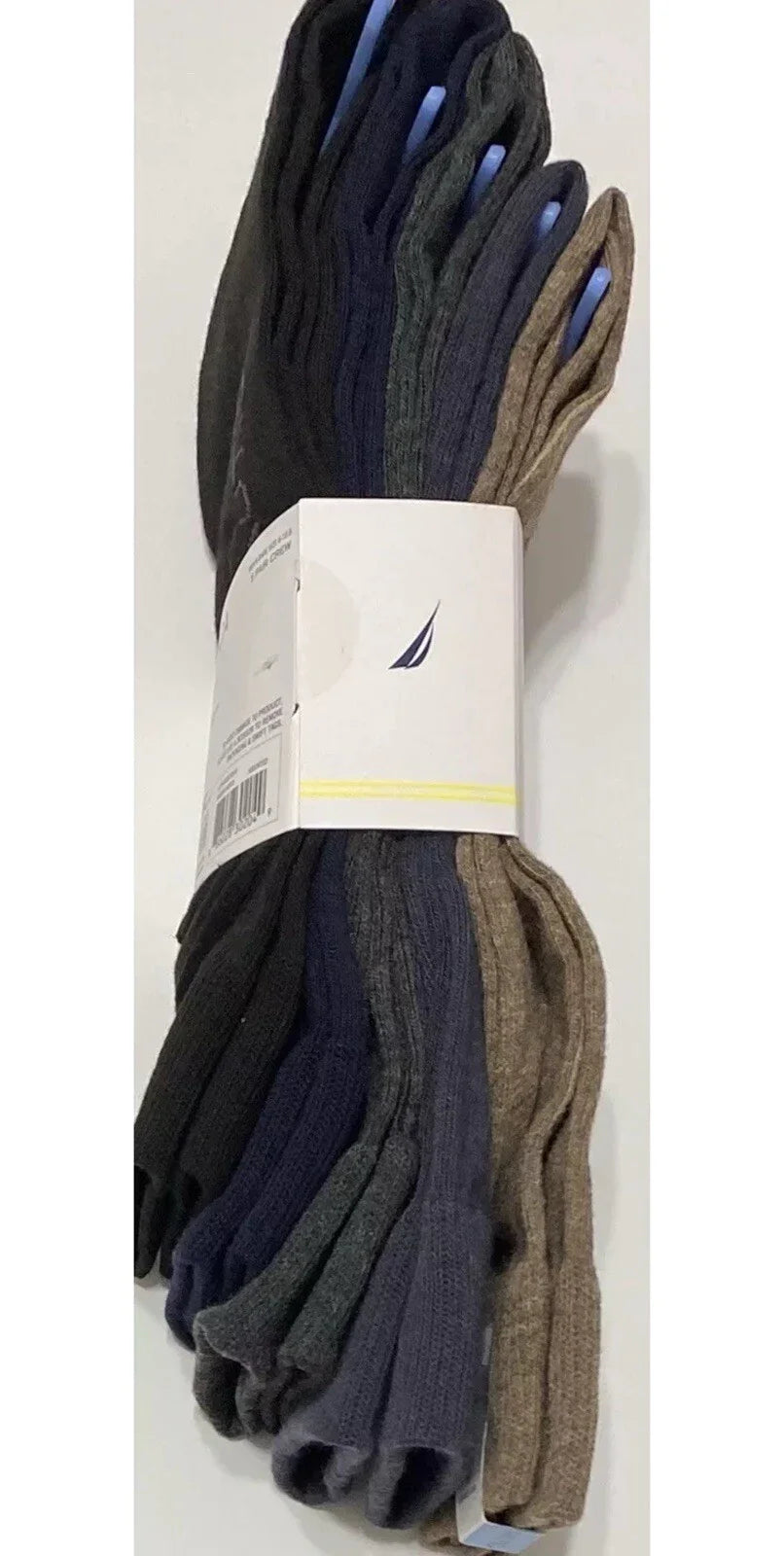 Nautica Men’s Crew Socks – 5-Pair Pack, Ribbed Casual/Dress, Brown/Gray/Blue/Black - Trendiez U ♥