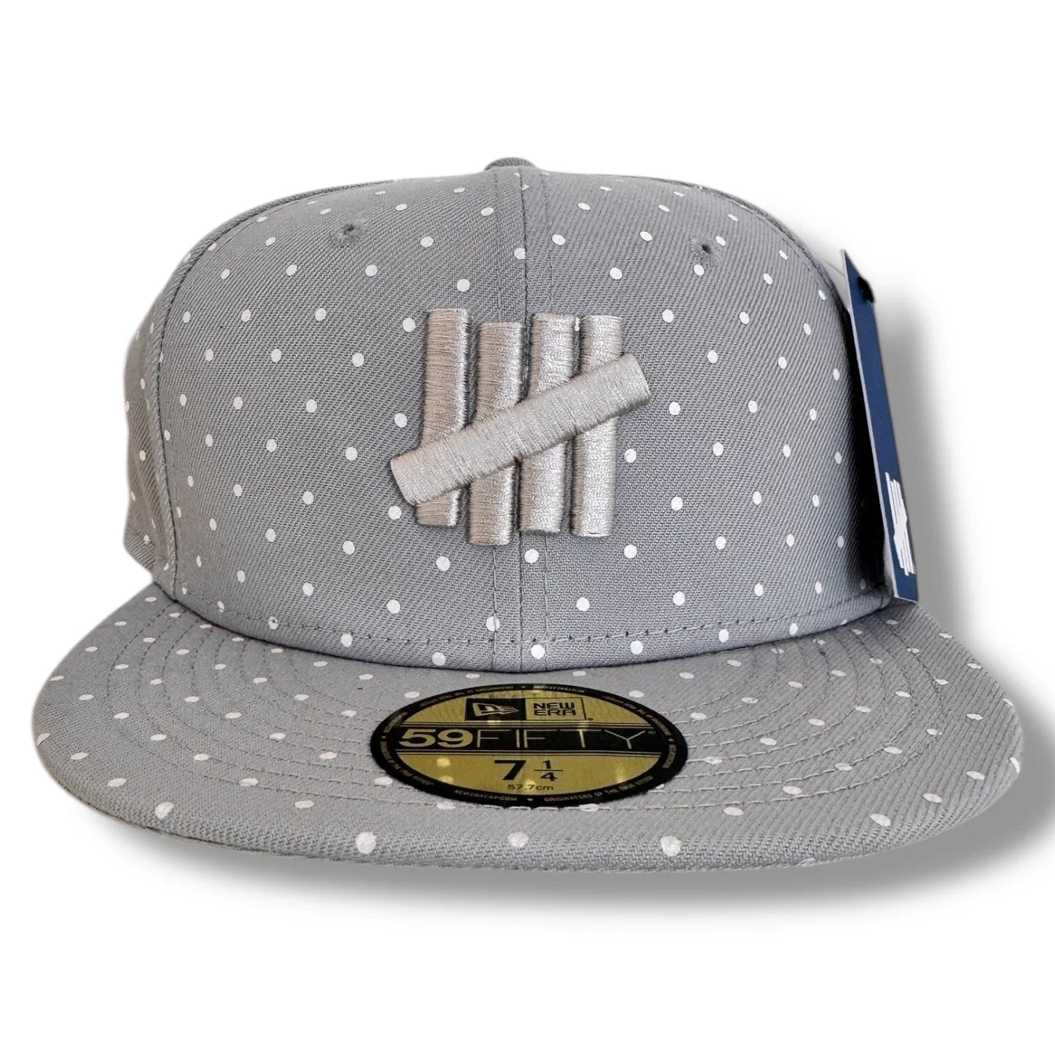 New Era x Undefeated Fitted Hat – Gray Polka Dot, Flat Brim, Size 7 1/4 - Trendiez U ♥