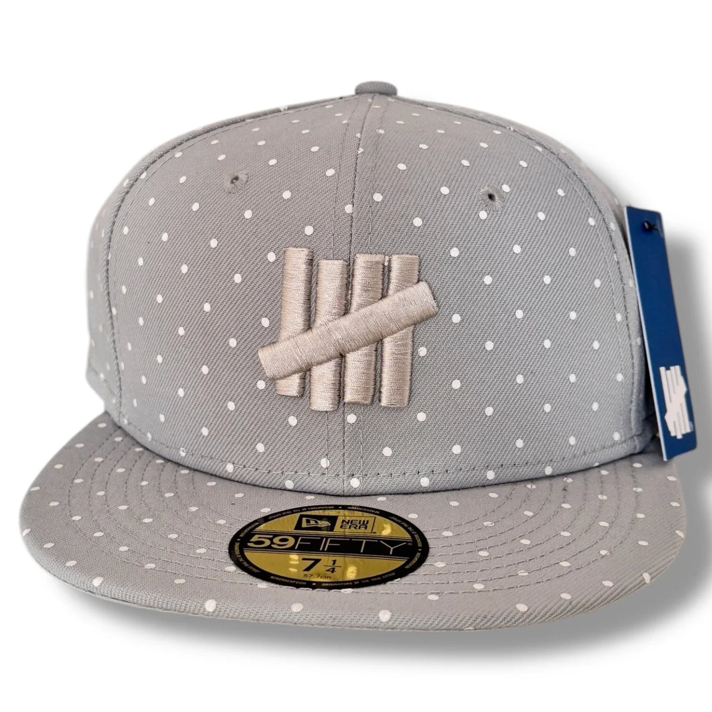 New Era x Undefeated Fitted Hat – Gray Polka Dot, Flat Brim, Size 7 1/4 - Trendiez U ♥
