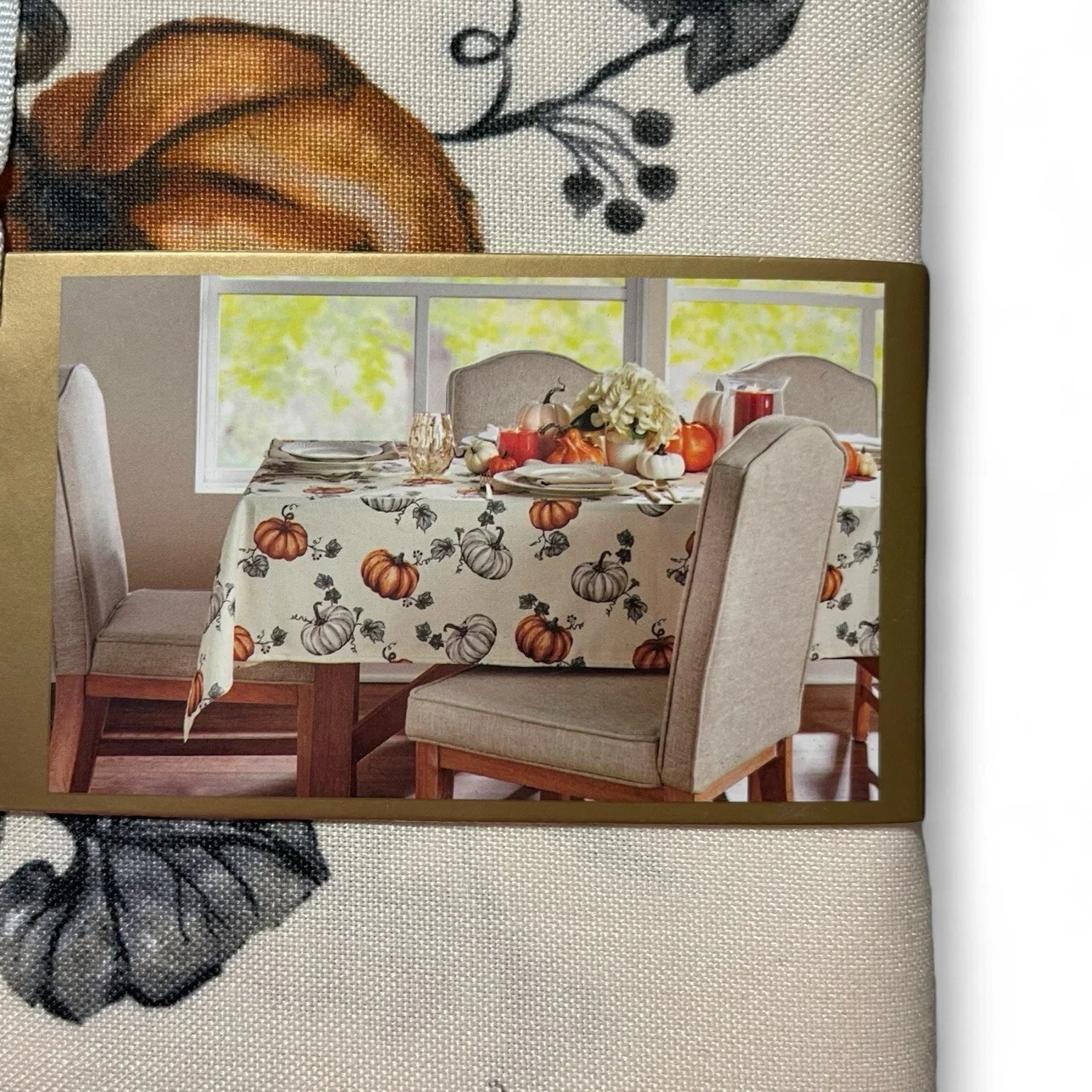 Nicole Miller Fall Tablecloth – Farmhouse Thanksgiving Pumpkin Design, 60x84” Oblong - Trendiez U ♥