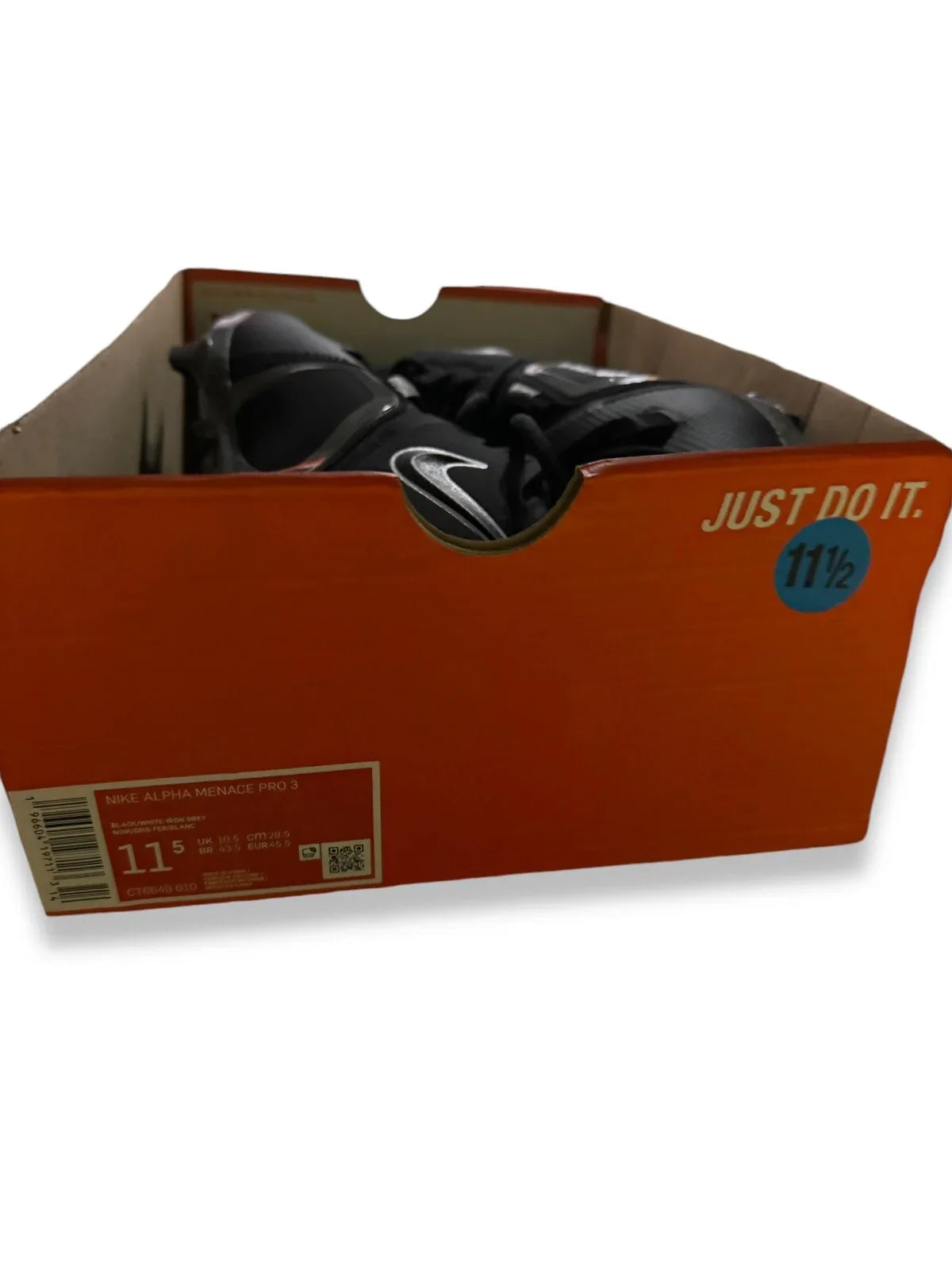 Nike Alpha Menace Pro 3 Shadow Black Football Cleats CT6649-010 Men’s Size 11.5 - Trendiez U ♥