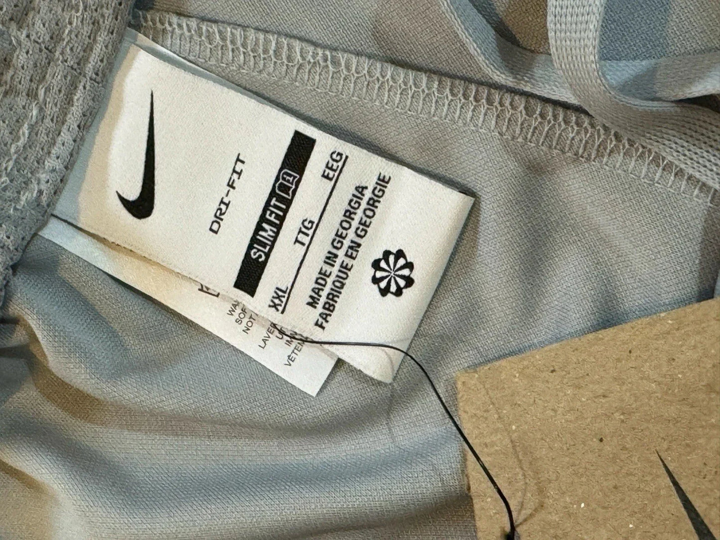 Nike Dri-FIT Men’s Shorts – 2XL Slim Fit Athletic, Gray/White/Blue (DV9742-012) - Trendiez U ♥