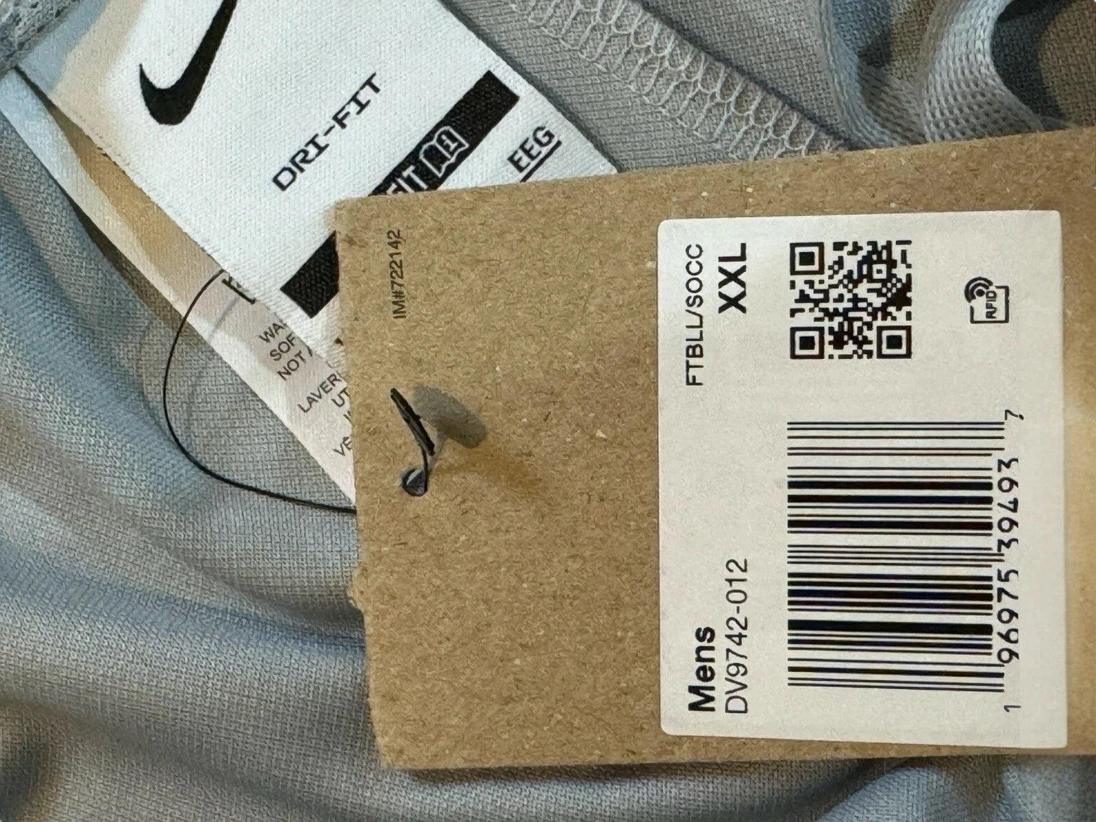 Nike Dri-FIT Men’s Shorts – 2XL Slim Fit Athletic, Gray/White/Blue (DV9742-012) - Trendiez U ♥