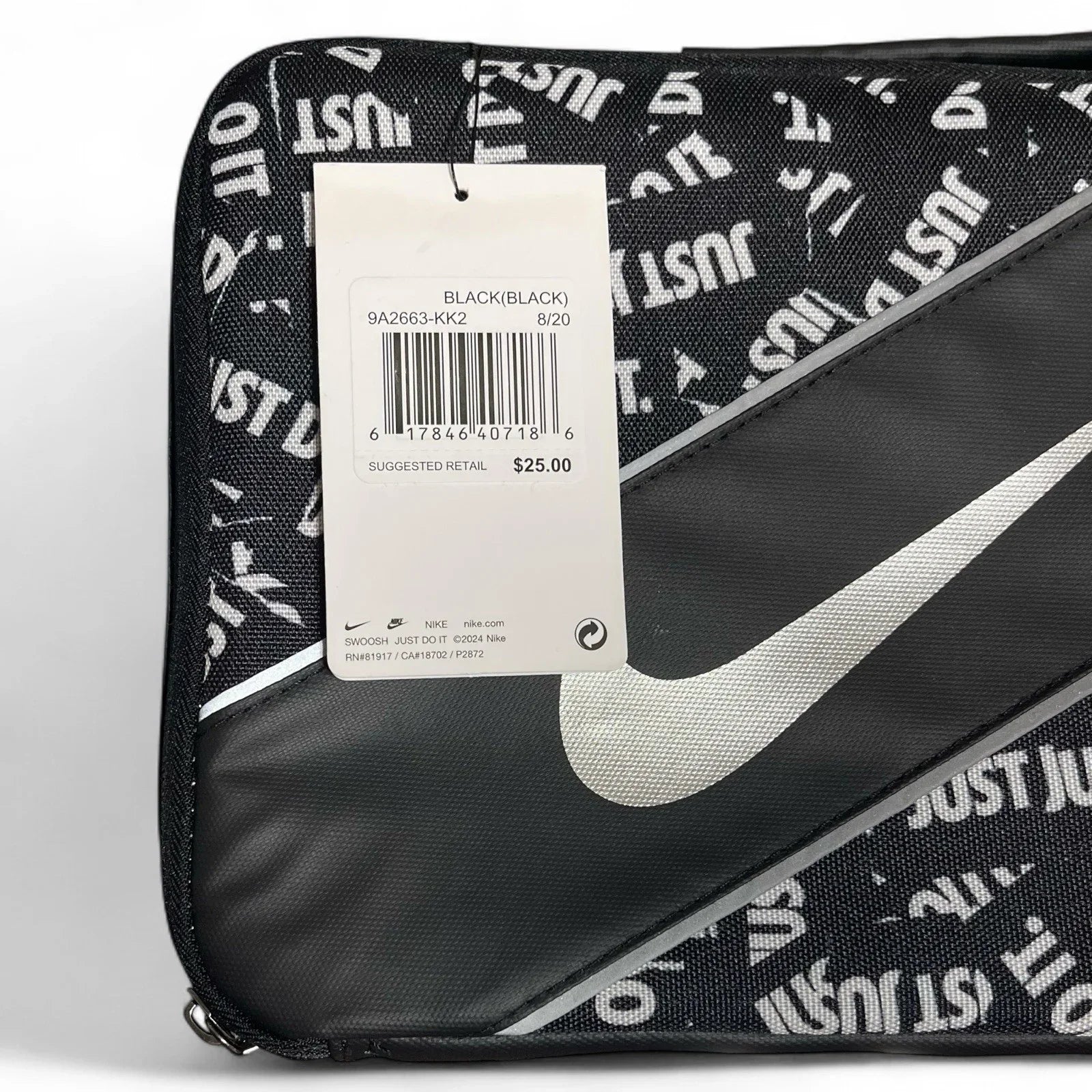 Nike Insulated Lunch Bag Swoosh Silver and Black New Back to School - Trendiez U ♥