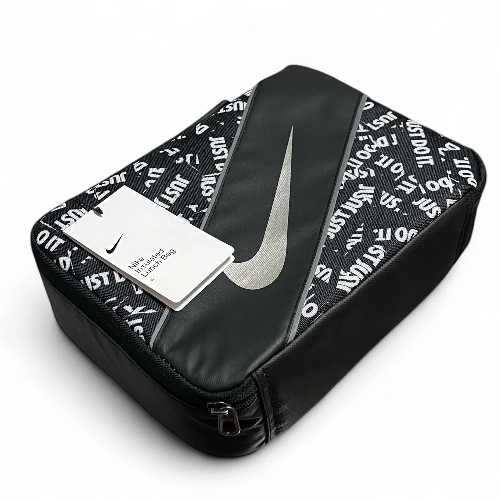 Nike Insulated Lunch Bag Swoosh Silver and Black New Back to School - Trendiez U ♥