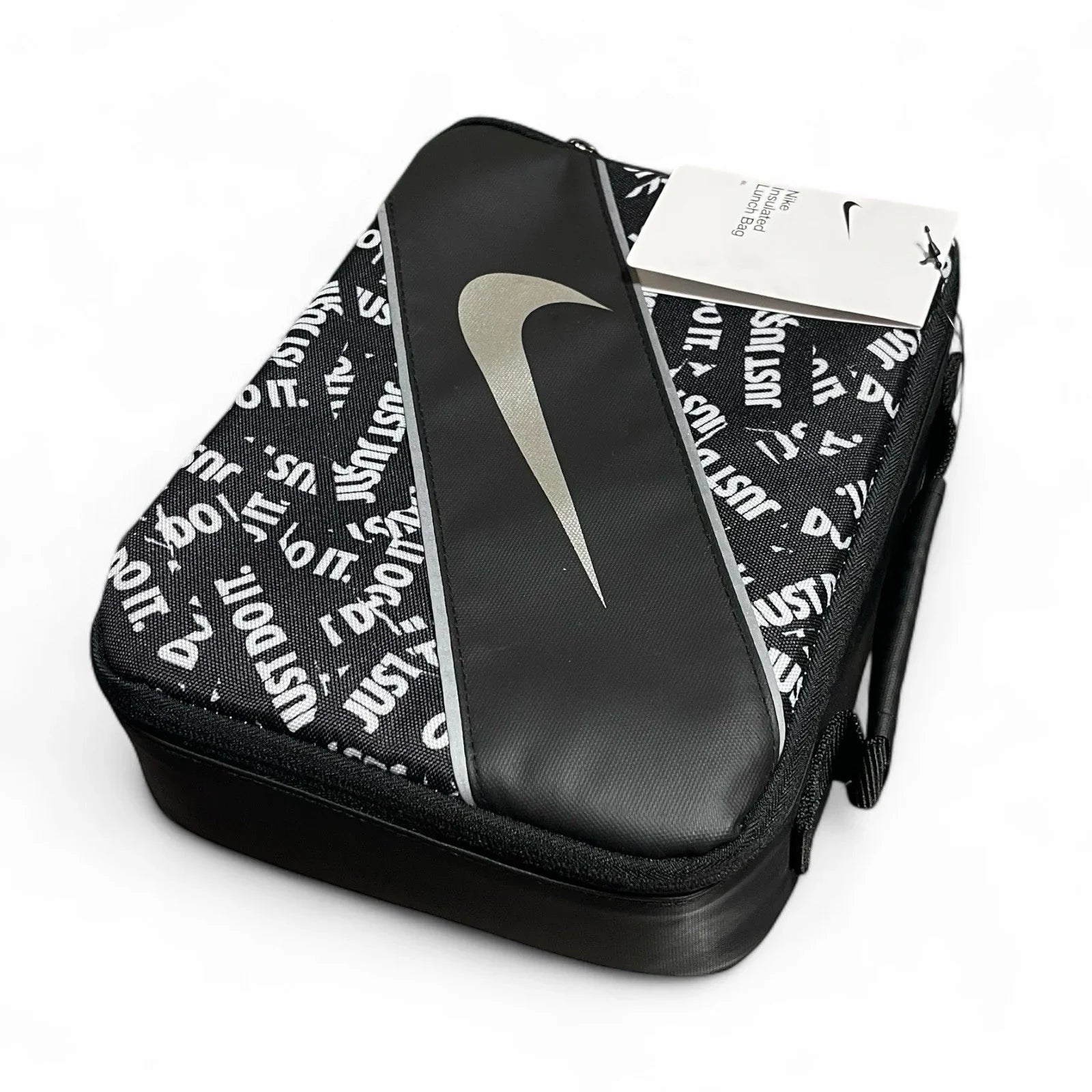Nike Insulated Lunch Bag Swoosh Silver and Black New Back to School - Trendiez U ♥