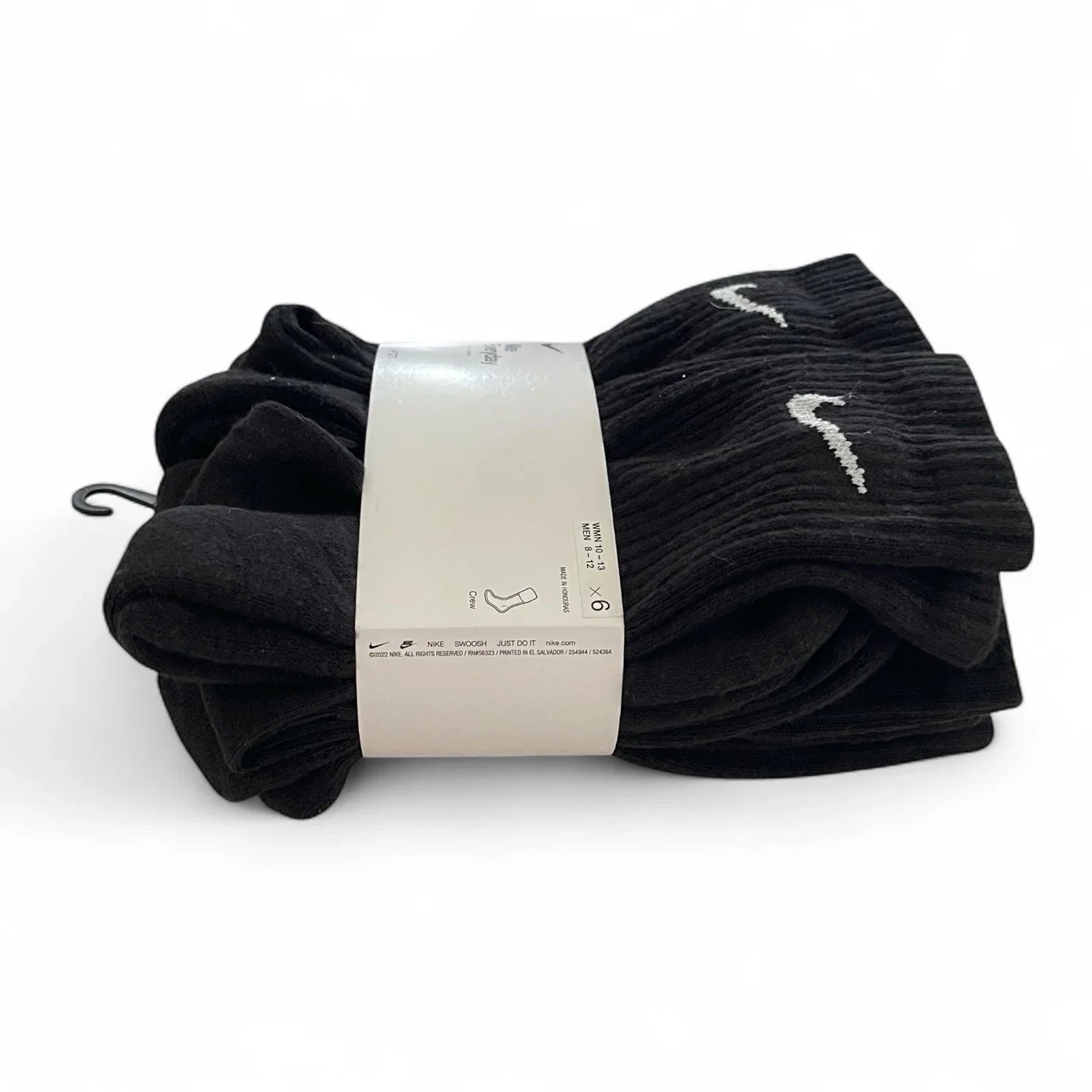Nike Men’s Dri-Fit Black Crew Socks 6 Pair Size 8-12 - Trendiez U ♥