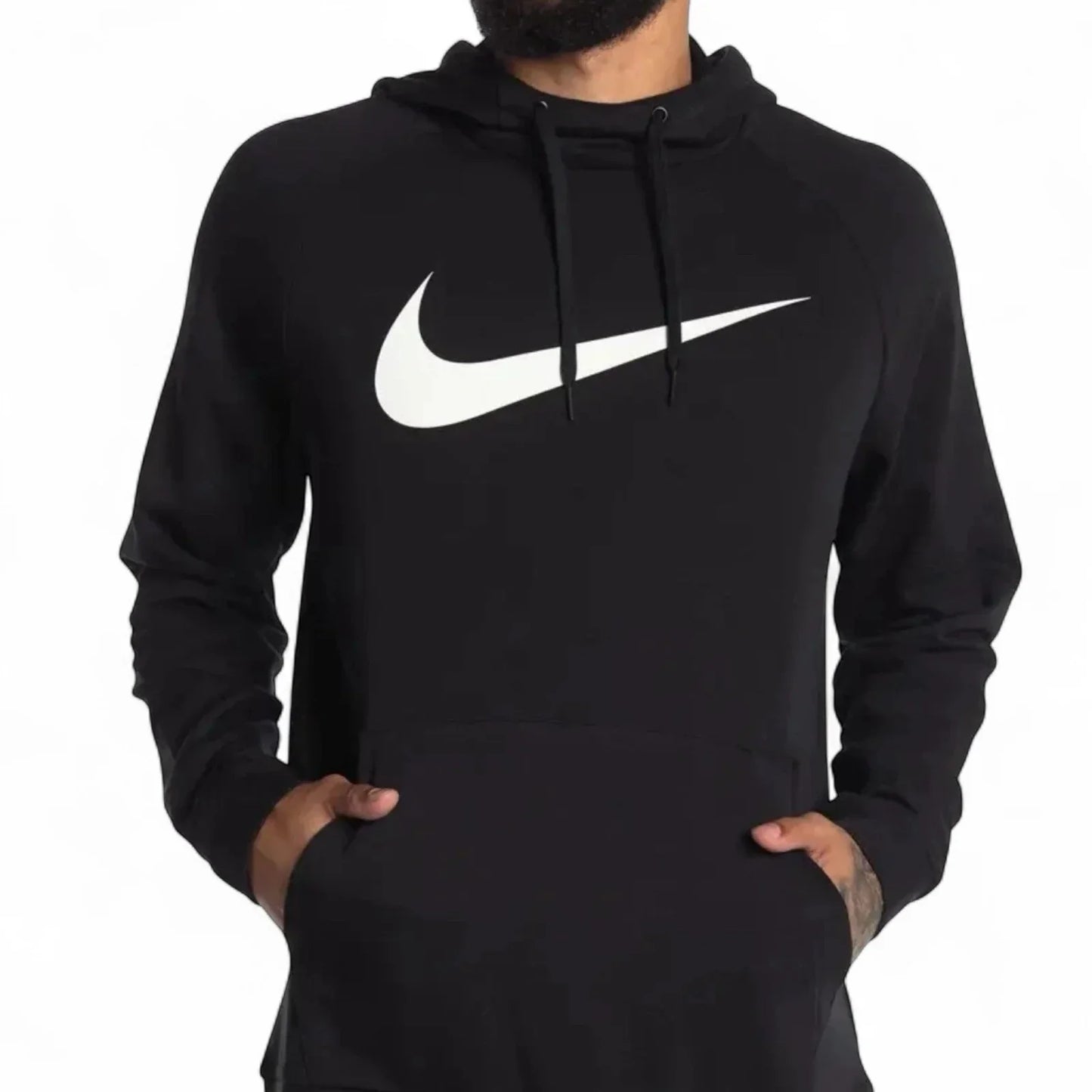 Nike Men’s Pullover Hoodie – 2XL Black Dri-FIT Training with Big Swoosh (CZ2425-010) - Trendiez U ♥