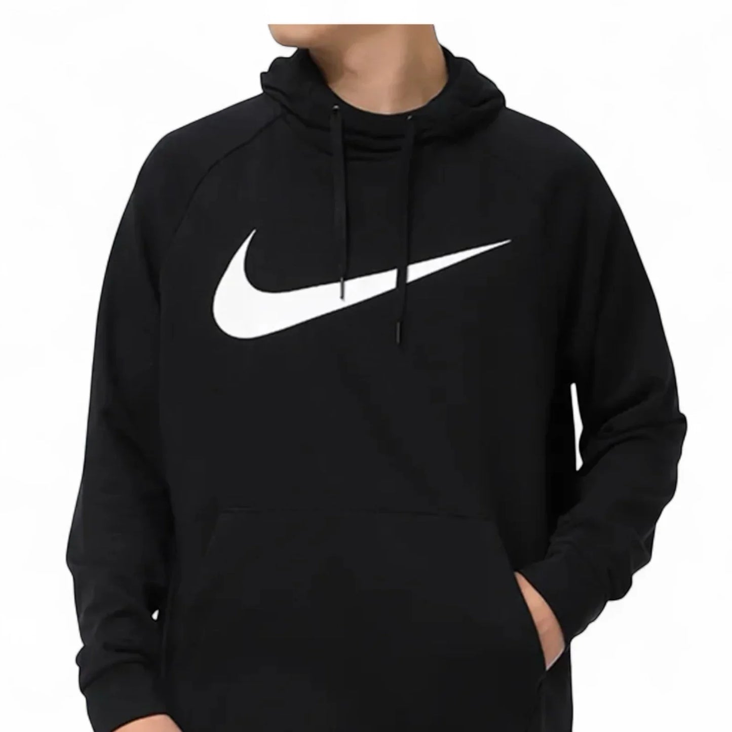 Nike Men’s Pullover Hoodie – 2XL Black Dri-FIT Training with Big Swoosh (CZ2425-010) - Trendiez U ♥