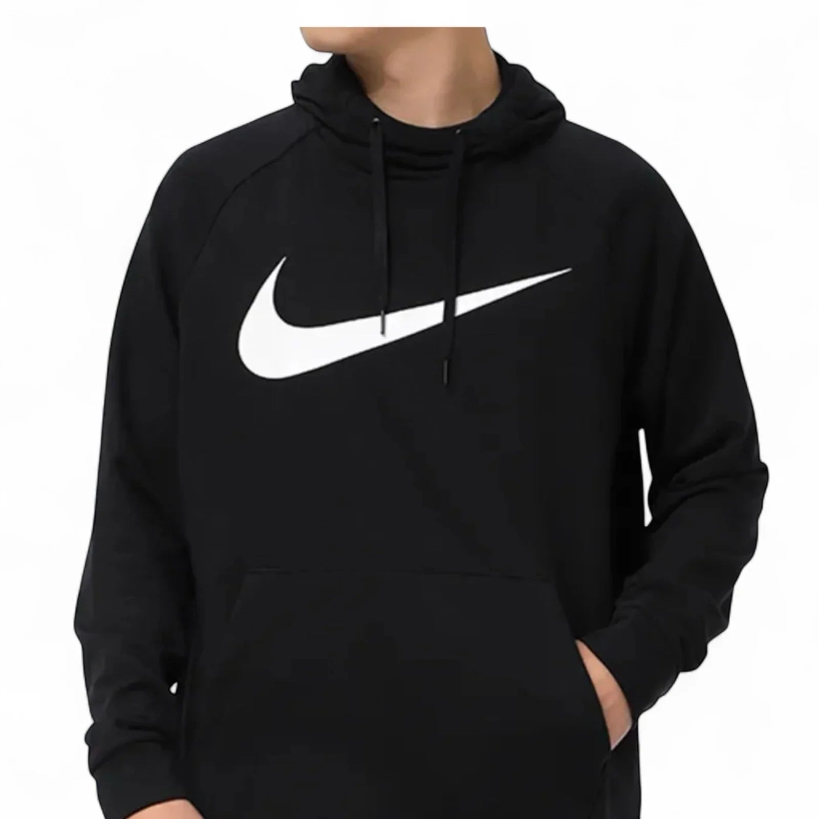 Nike Men’s Pullover Hoodie – 2XL Black Dri-FIT Training with Big Swoosh (CZ2425-010) - Trendiez U ♥
