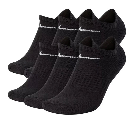 Nike Sports Socks Cushioned Dri- Fit No Show 6 Pairs Black Men’s Sz 8-12 - Trendiez U ♥