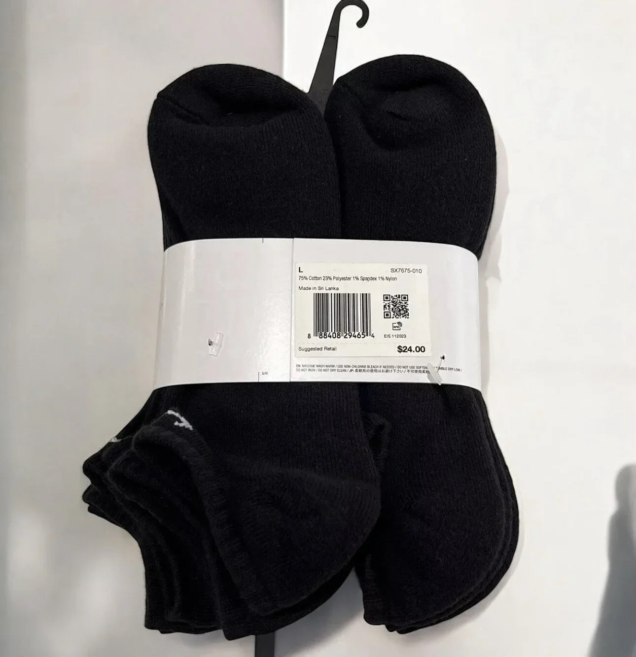 Nike Sports Socks Cushioned Dri- Fit No Show 6 Pairs Black Men’s Sz 8-12 - Trendiez U ♥