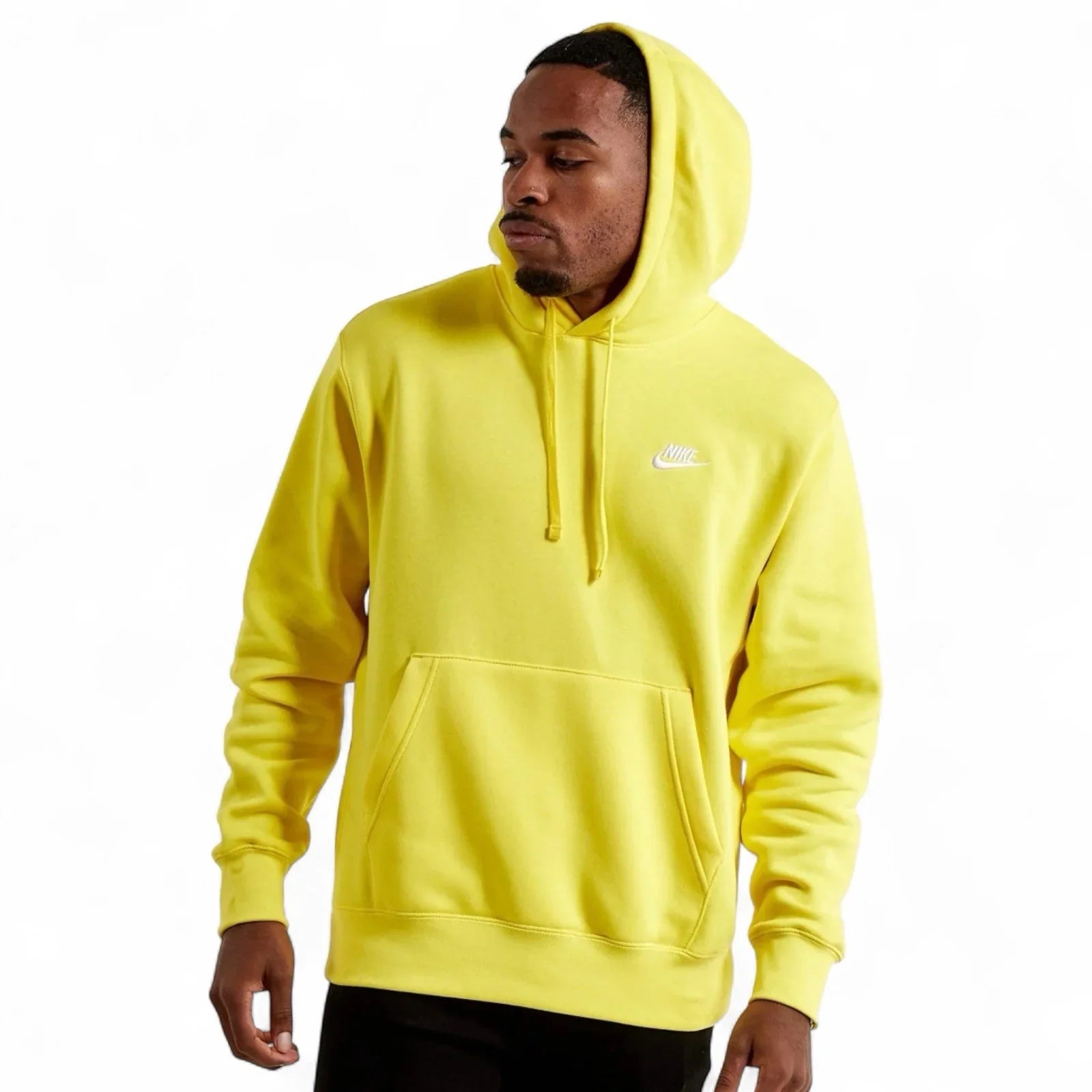 Nike Sportswear Men's Small Yellow Club Fleece Hoodie Pullover Athleisure 2XL - Trendiez U ♥