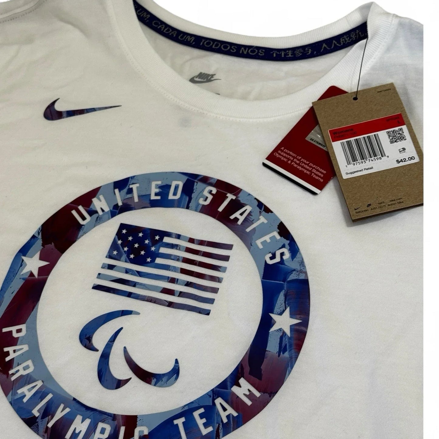 Nike Team USA Women’s T-Shirt – White Short Sleeve, Size Large - Trendiez U ♥