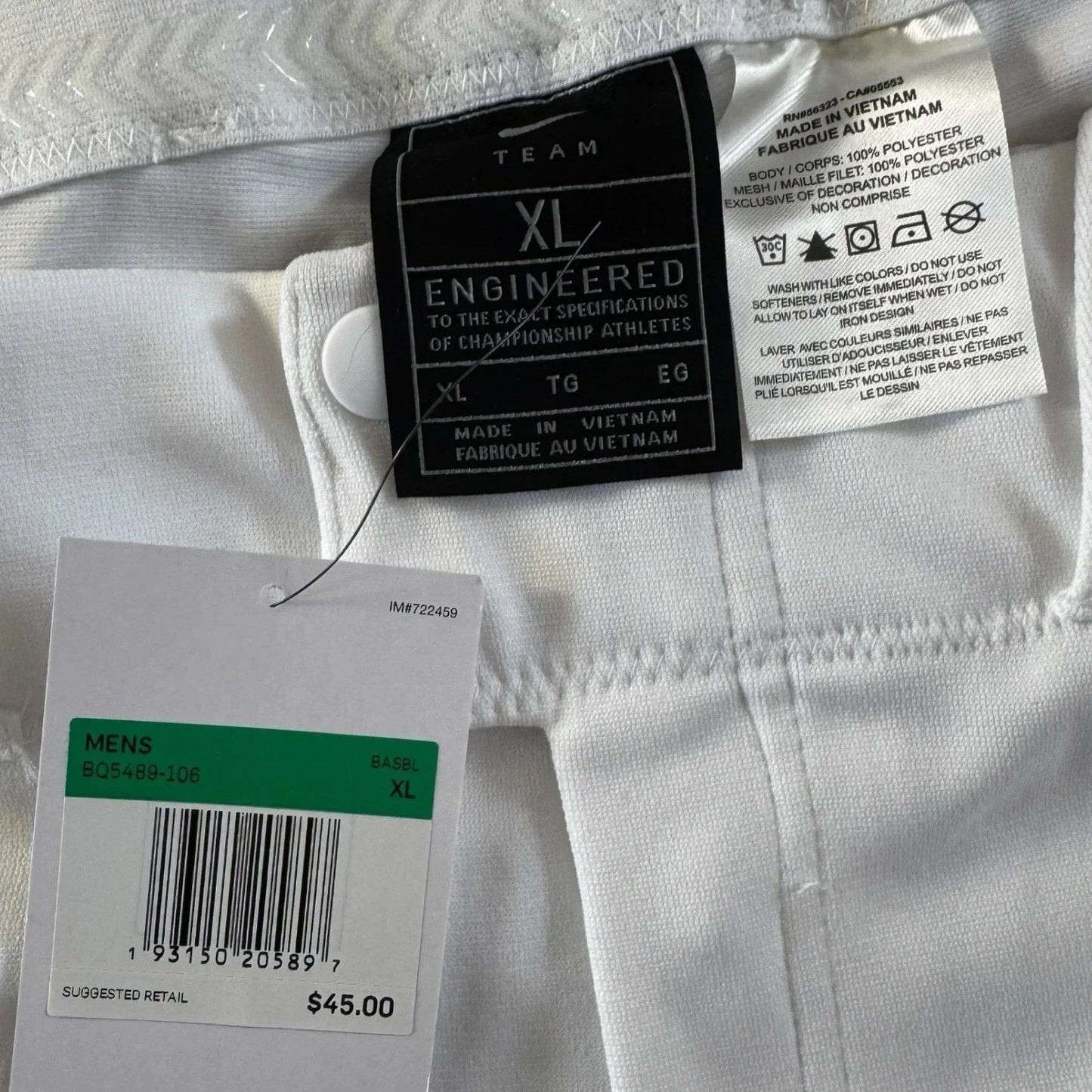 Nike Vapor Select Baseball Pants Mens Size XL White Black BQ6345-100 - Trendiez U ♥