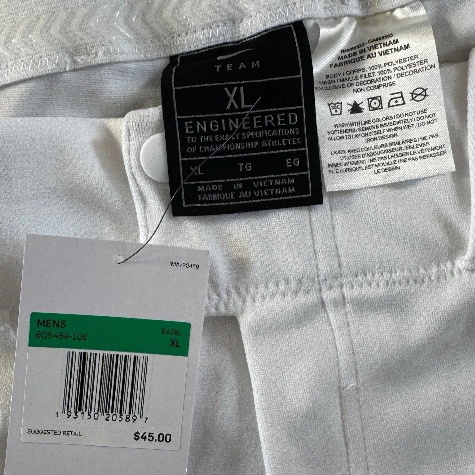 Nike Vapor Select Baseball Pants Mens Size XL White Black BQ6345-100 - Trendiez U ♥