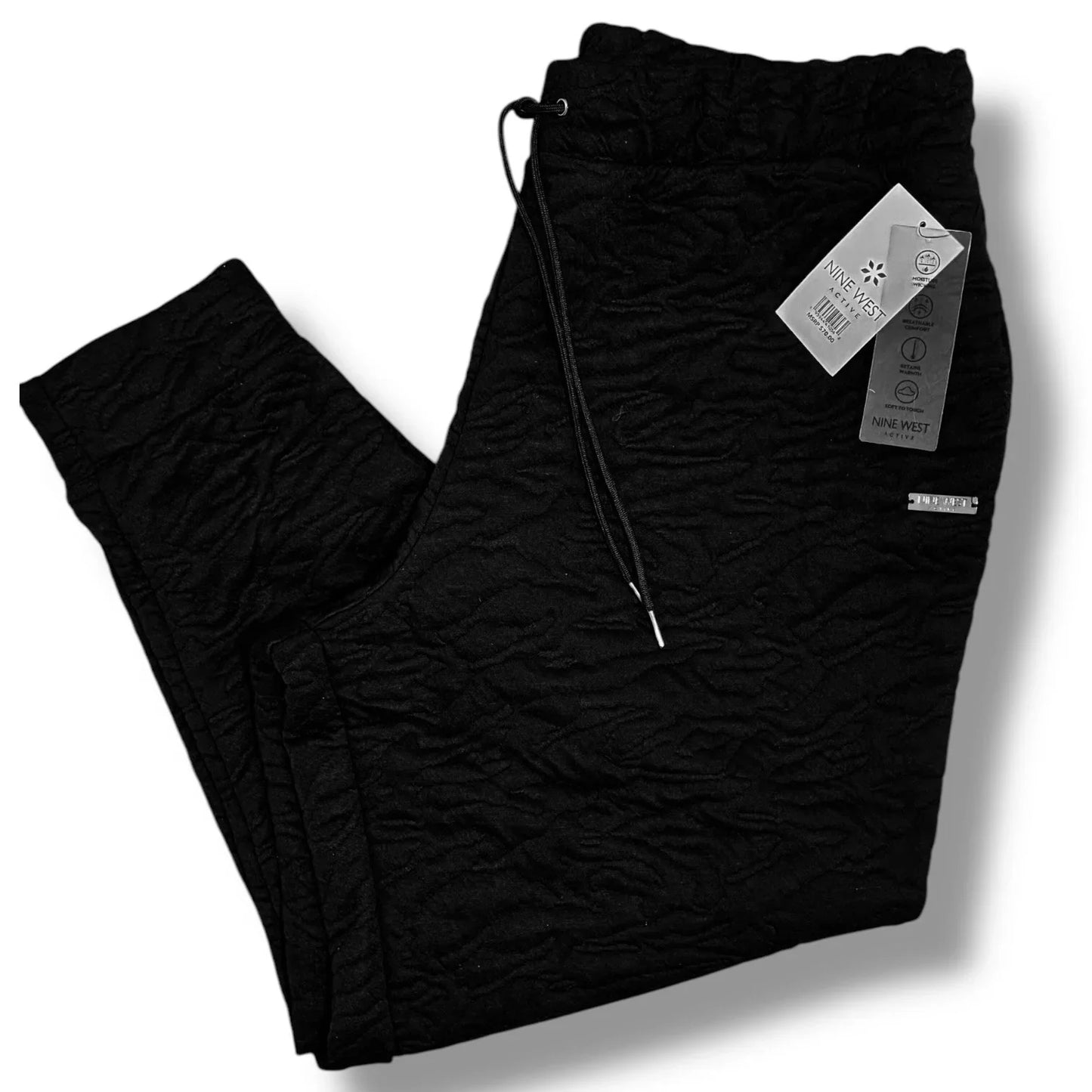 Nine West Pants Womens 2X Black Salutation Textured Jogger Pull On - Trendiez U ♥