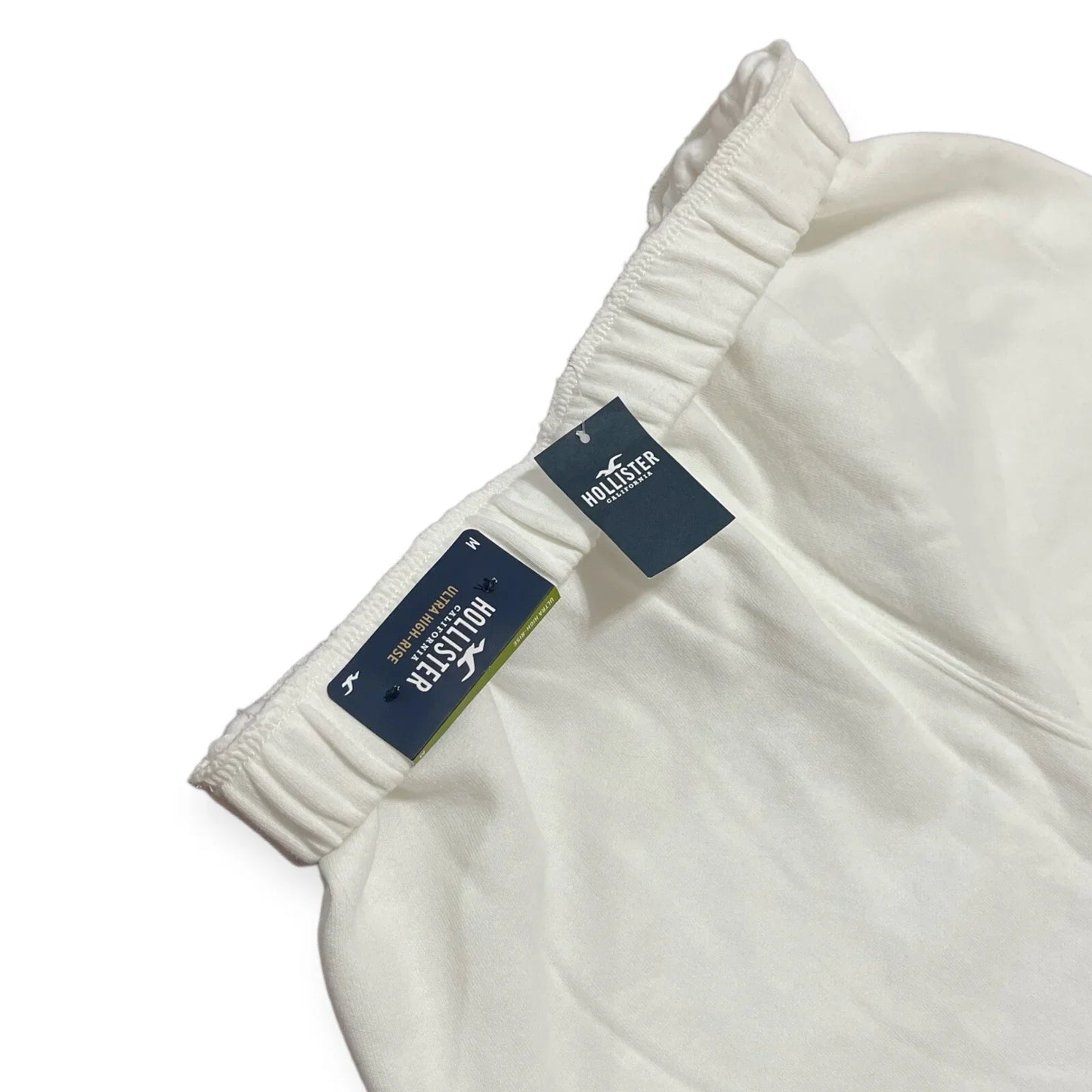 NWT Hollister Ultra High Rise Dad Joggers White Embroidered Cherry Women’s M - Trendiez U ♥