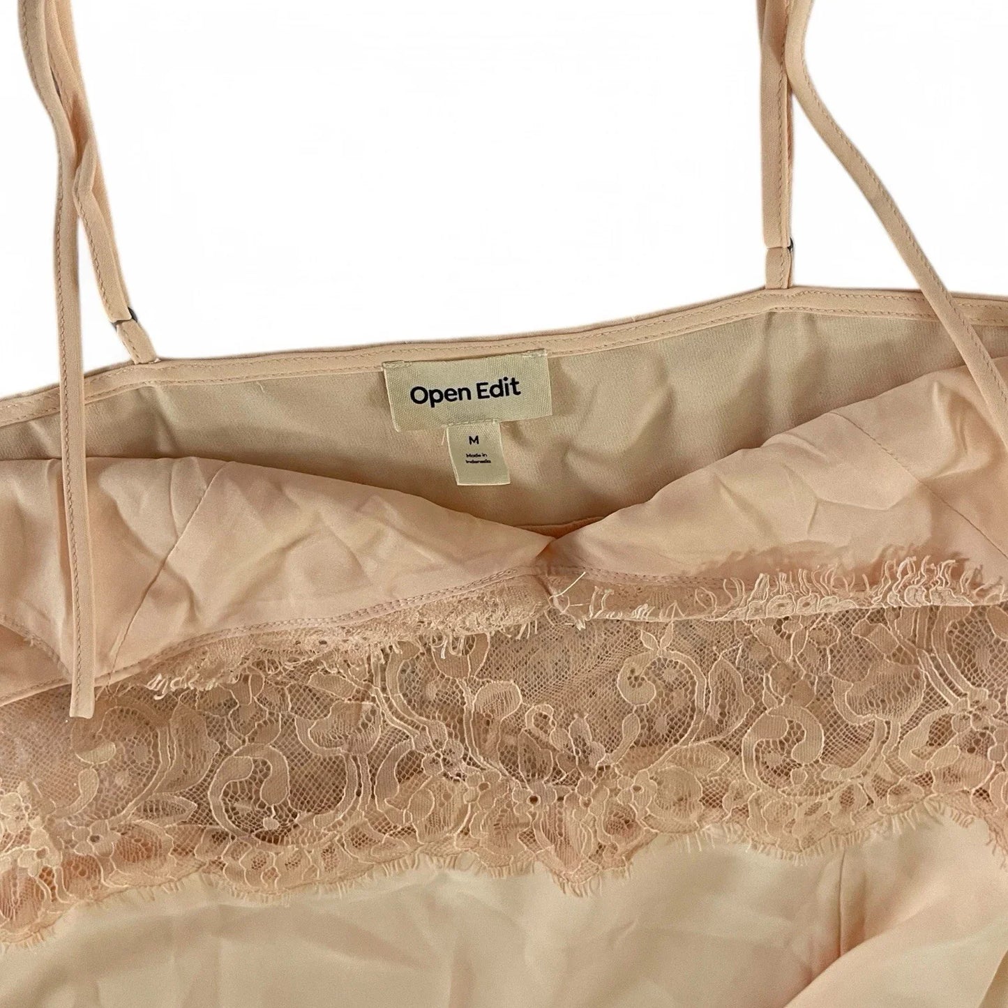 Open Edit Satin Nude Slipdress Lace Trim Size M NWT!!! Party Cocktail Birthday - Trendiez U ♥