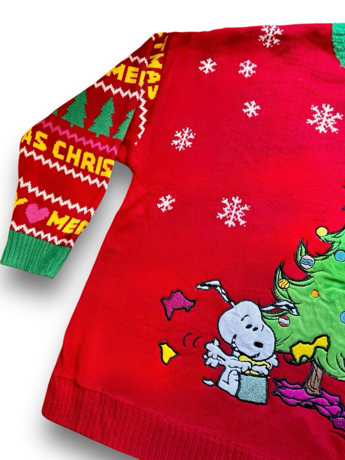 Peanuts Christmas Sweater Sz 1X Red Crewneck Snoopy Christmas Ugly Sweater NWT - Trendiez U ♥