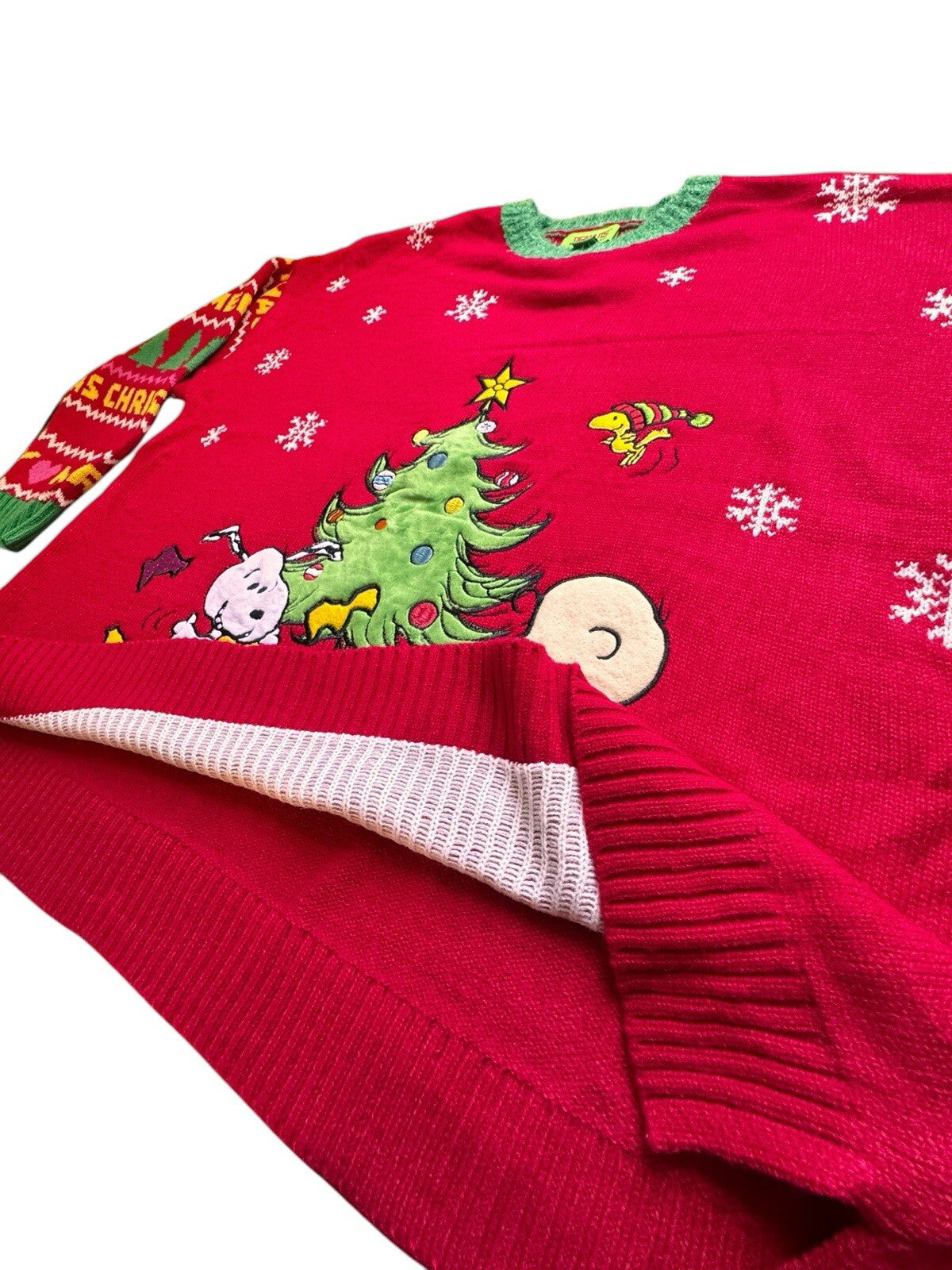 Peanuts Christmas Sweater Sz 1X Red Crewneck Snoopy Christmas Ugly Sweater NWT - Trendiez U ♥