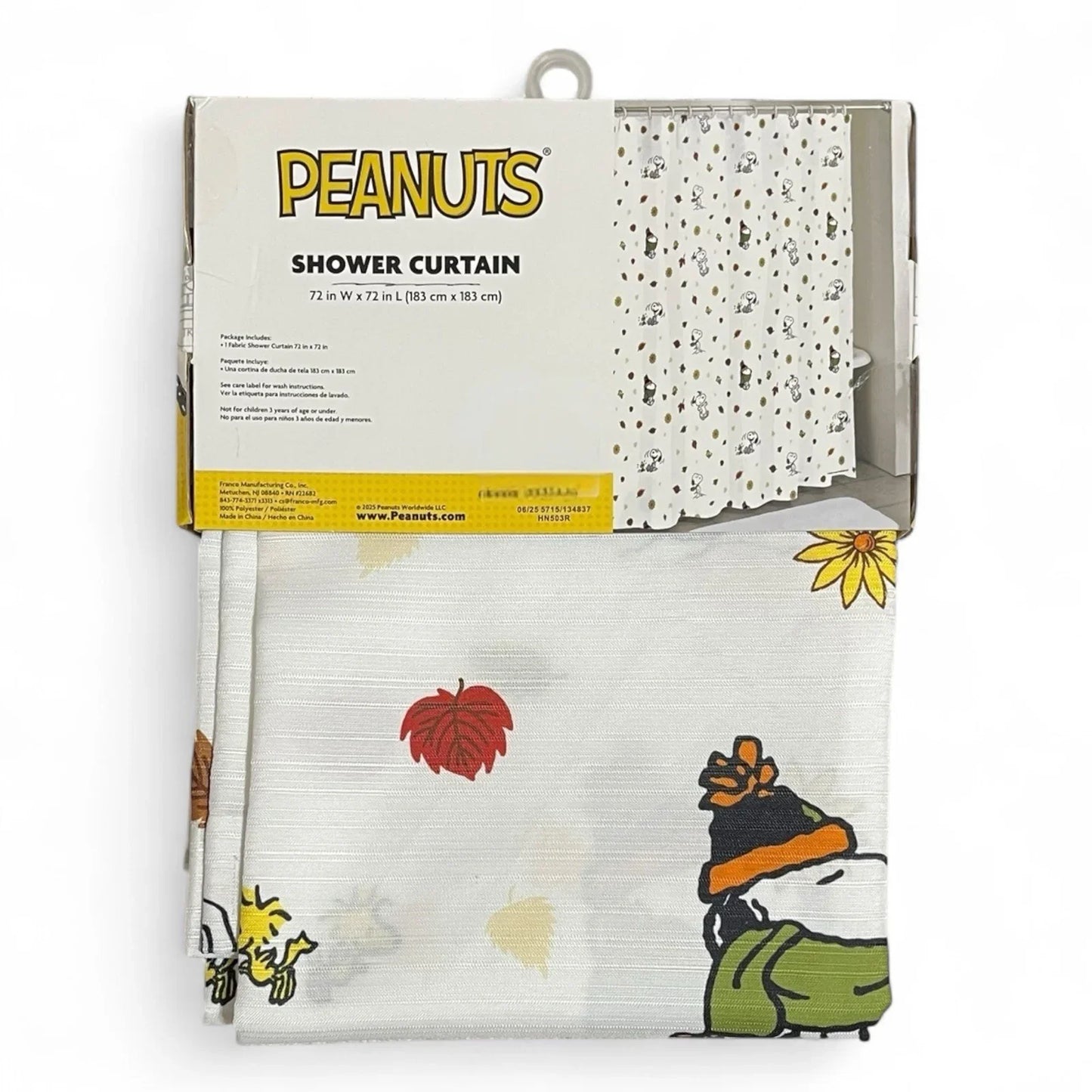 Peanuts Snoopy Autumn Shower Curtain – Fall Leaves Bath Deco - Trendiez U ♥