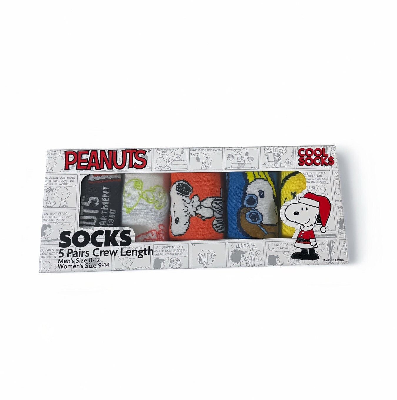 Peanuts Snoopy Crew Socks – 5-Pack Gift Box, Multicolor, Men’s 8-12 / Women’s 9-14 - Trendiez U ♥