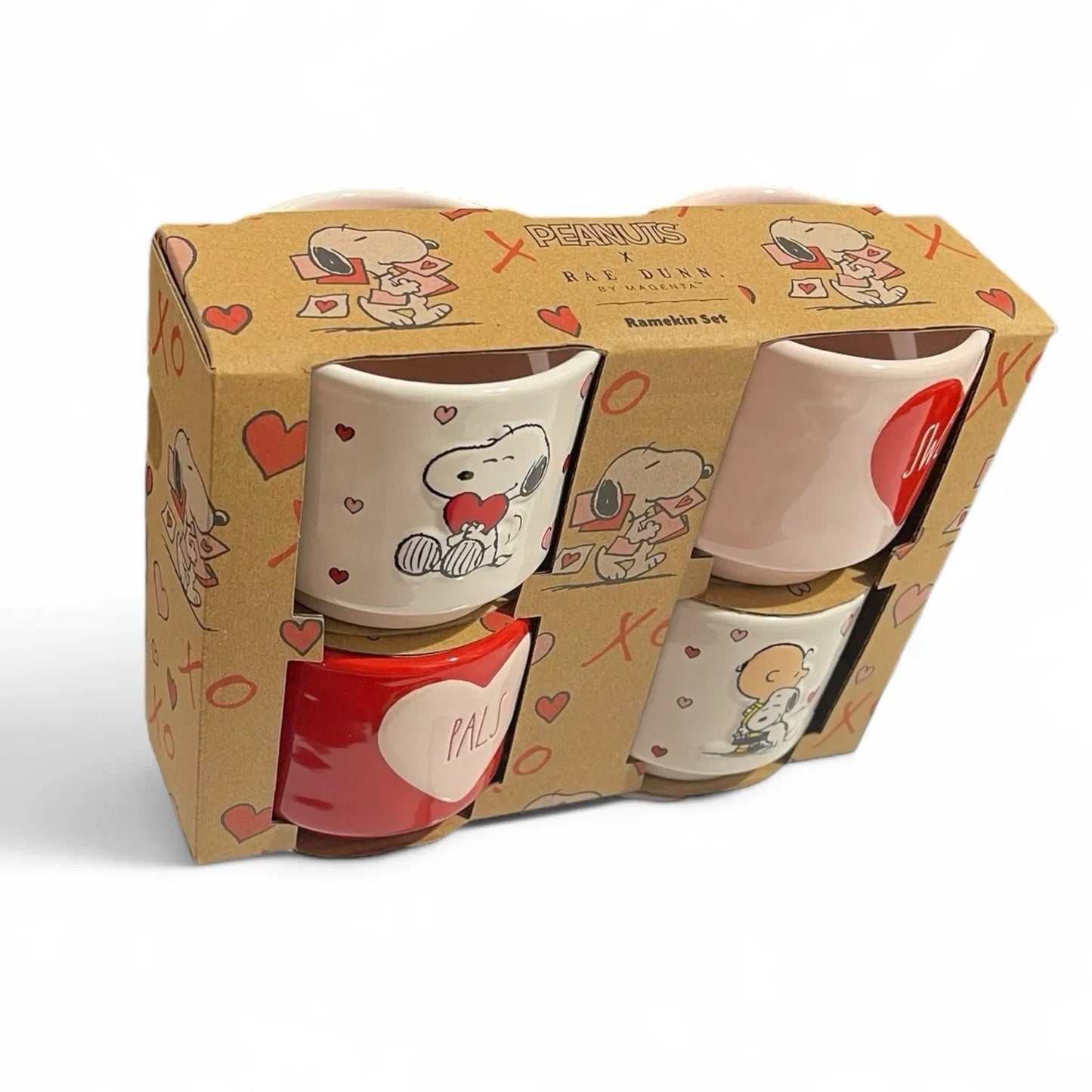Peanuts x Rae Dunn Heart Ramekins – Set of 4, Charlie Brown & Snoopy - Trendiez U ♥