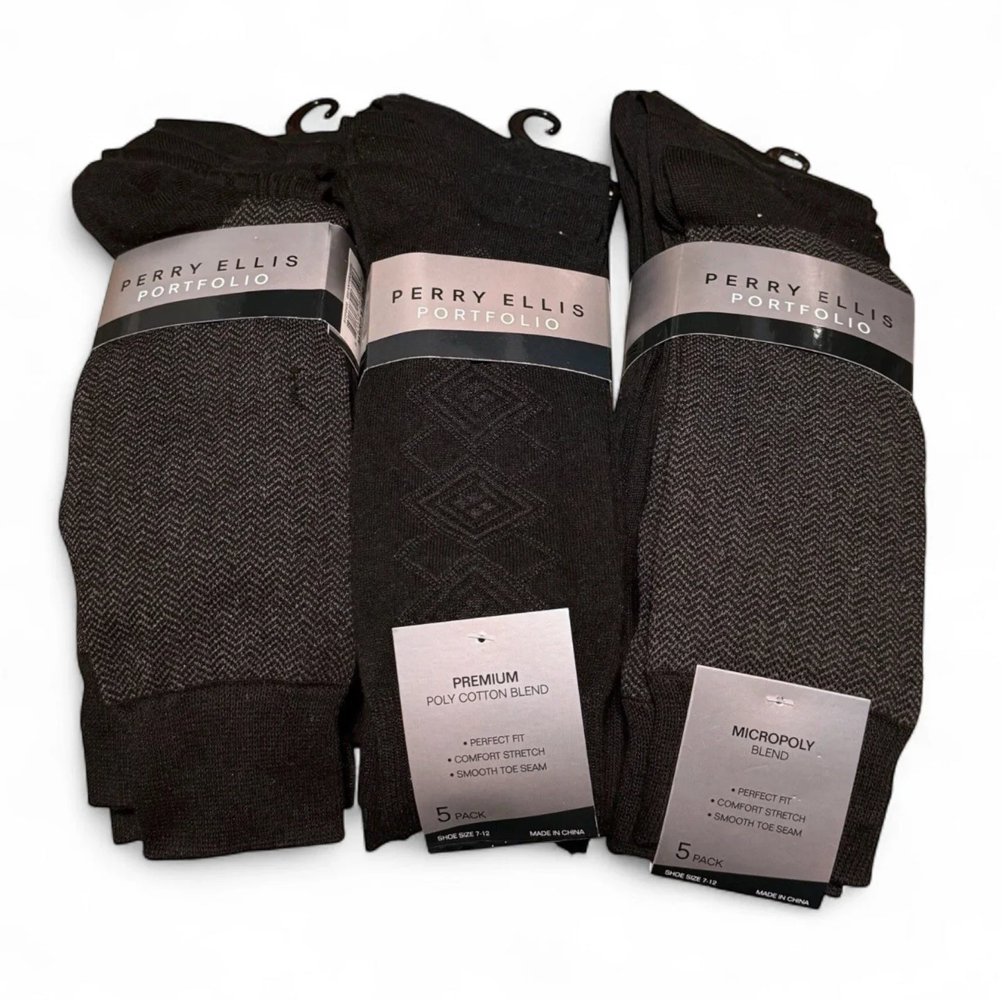 Perry Ellis Men’s Dress Socks – 15-Pack (3 Sets of 5) - Trendiez U ♥