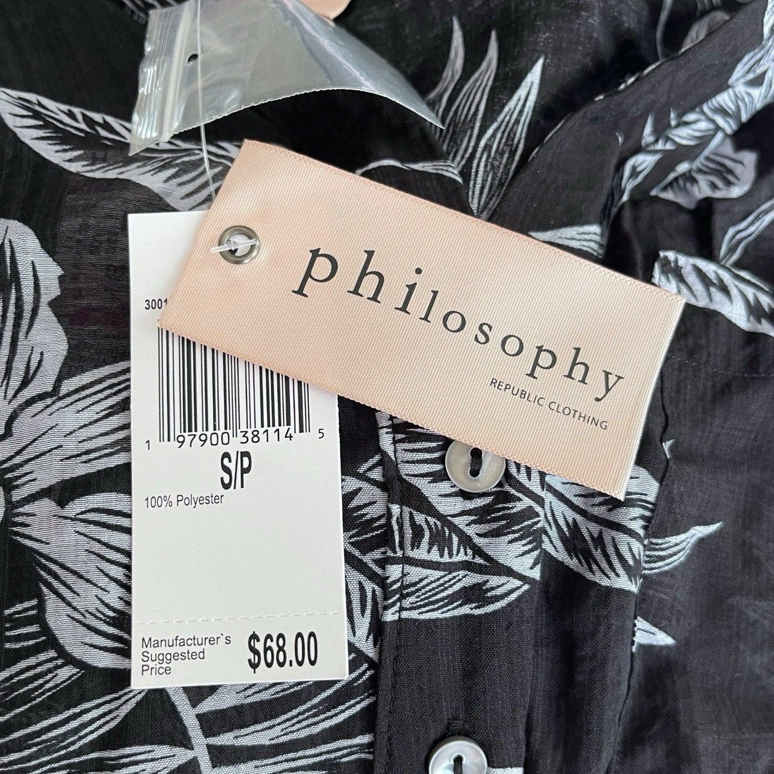 Philosophy Women’s Blouse – Size Small, Black Coastal Floral Lightweight Top - Trendiez U ♥