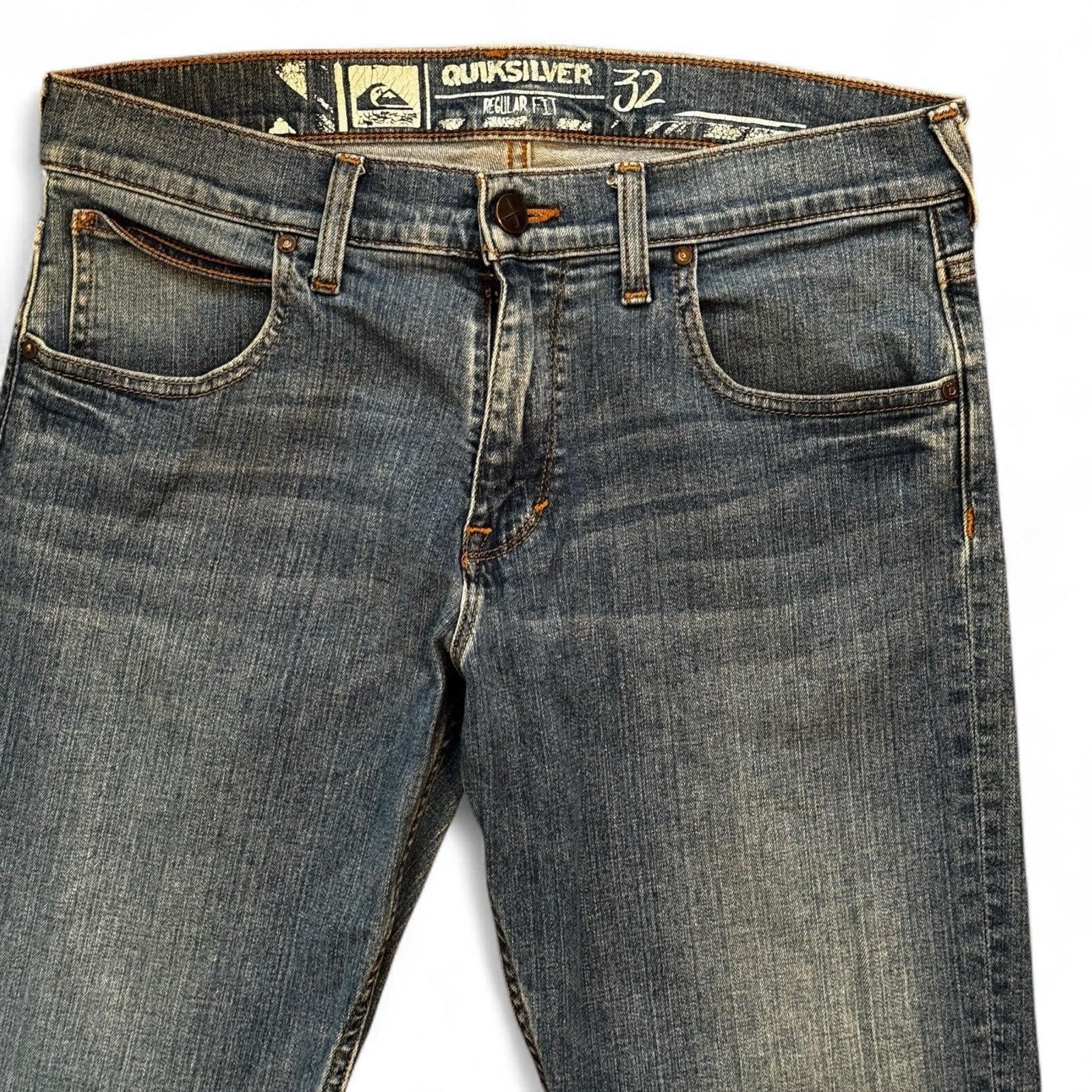Quiksilver Vintage Y2K Men’s Jeans – 32x32 Blue Denim, Regular Fit Skater Style - Trendiez U ♥